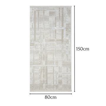 Teppich MY-RUG Alska, Kurzflor-Teppich 150x80cm, Wohnando, rechteckig, Höhe: 12 mm, weich, gemütlich, mit schönem Muster, flachgewebt