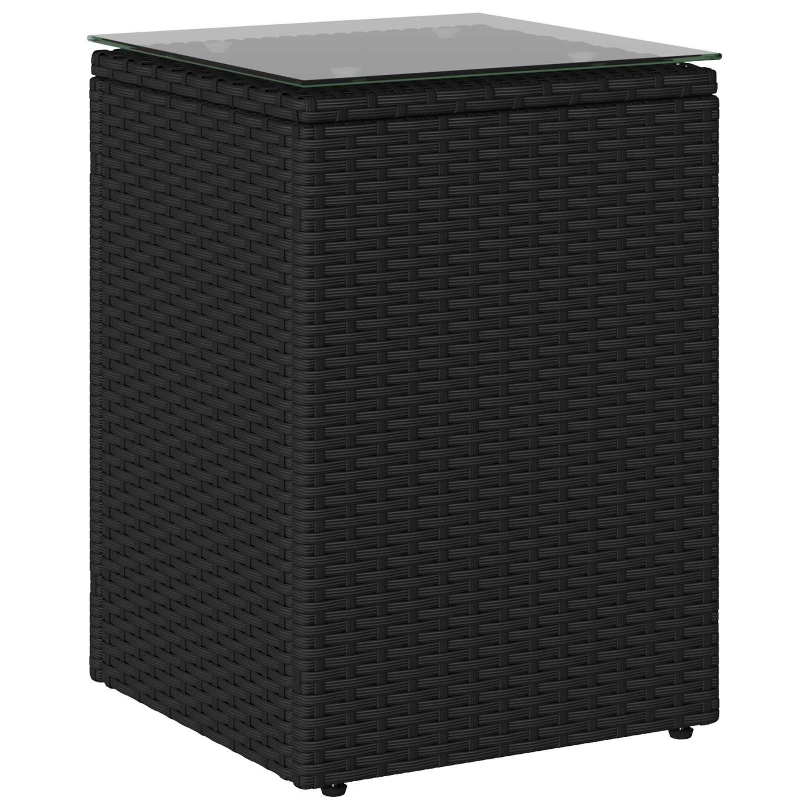vidaXL Beistelltisch Beistelltisch Schwarz 35 x 35 x 50 cm Poly-Rattan (1-St)