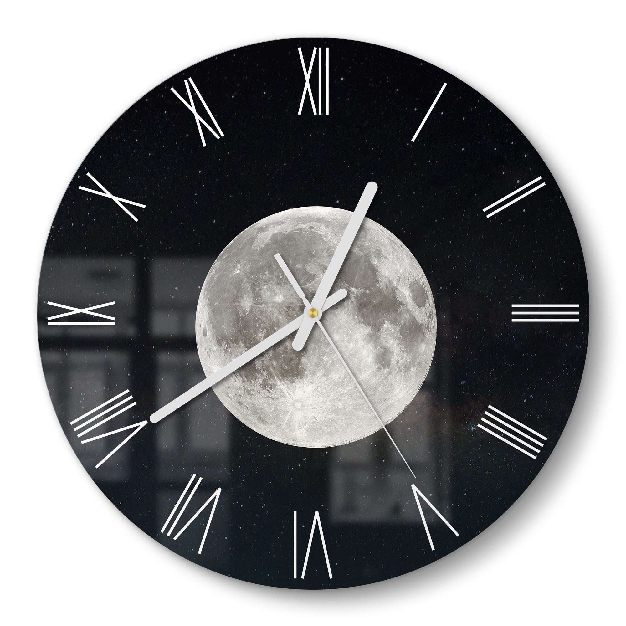 DEQORI Wanduhr 'Mondnachtzauber' (Glas Glasuhr modern günstig online kaufen