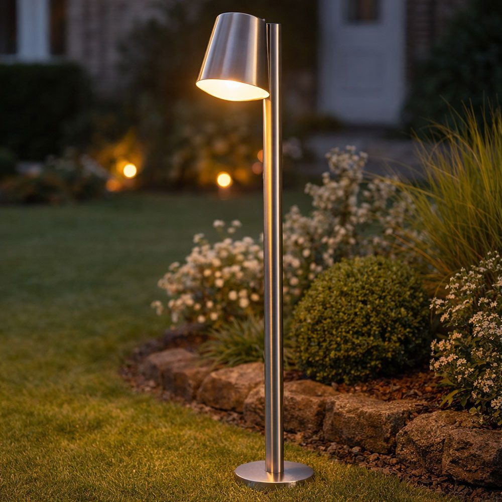 EGLO Smarte LED-Leuchte, LED-Leuchtmittel fest verbaut, Warmweiß, Außenstehlampe Wegeleuchte Smart Home LED dimmbar Edelstahl H 96,5 cm