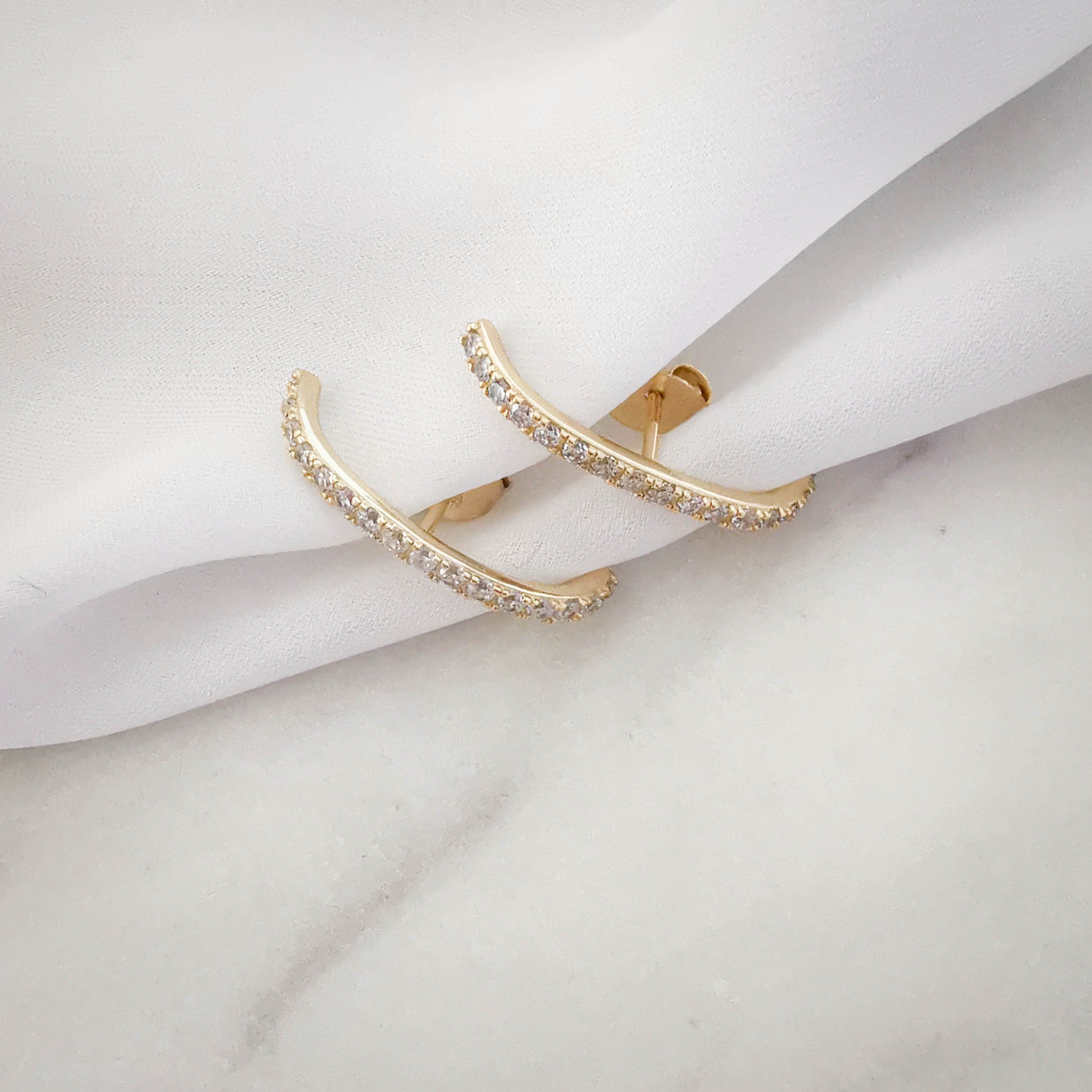 Brandlinger Paar Ohrstecker Ohrstecker Sidney, Silber 925 vergoldet, Weiße günstig online kaufen