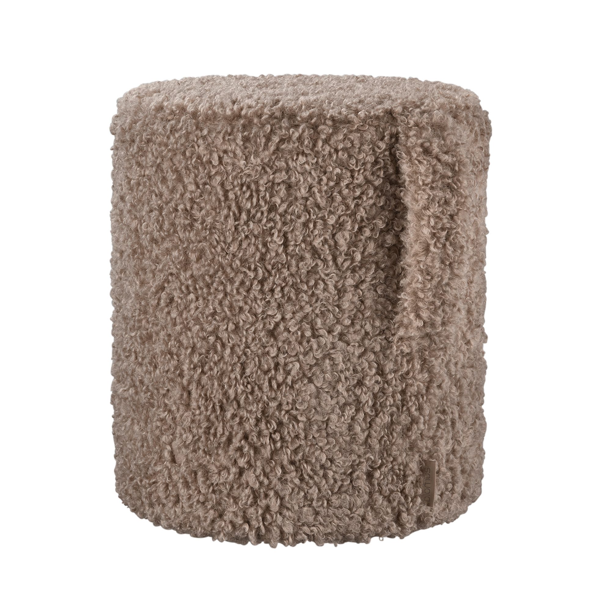 blomus Hocker -TEDDY- Sitzhocker, Kuschelhocker, Wohnzimmerhocker modern (1 Hocker), Flauschig weicher Bezug, Mit Trageschlaufe, zertifiziert