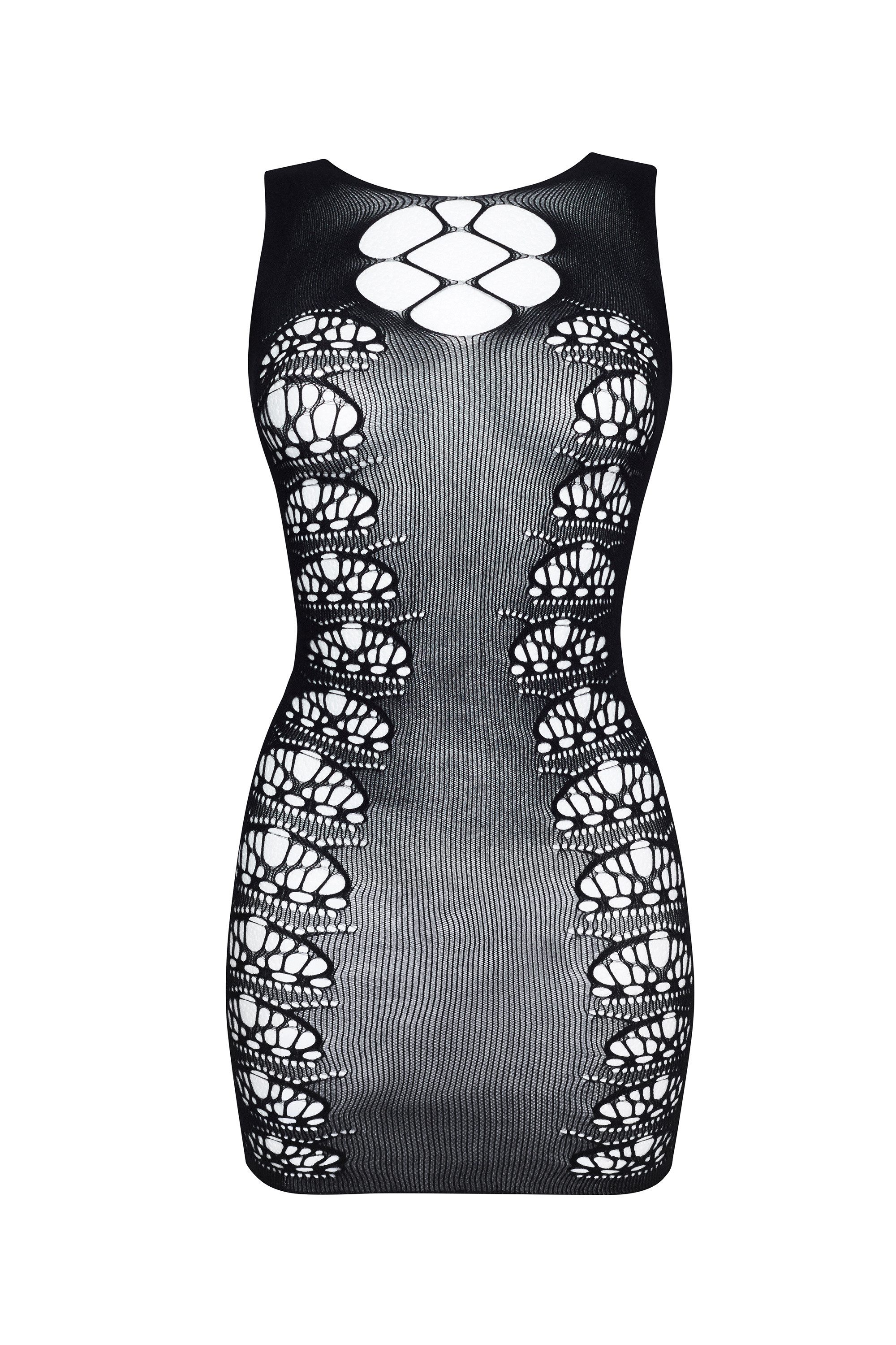 Netzkleid Netzkleid Paola schwarz transparent elastisch Minikleid