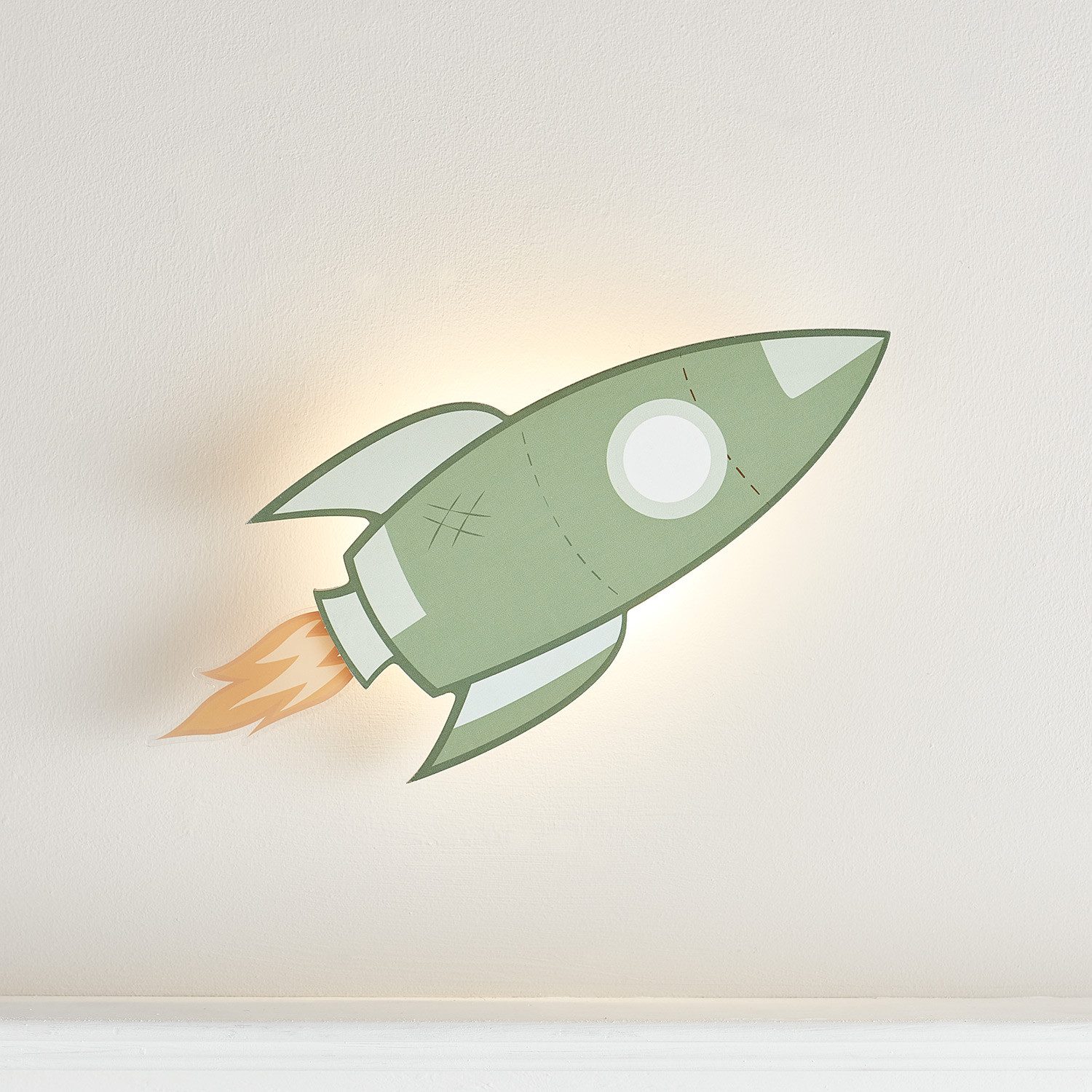 Lights4fun LED Wandleuchte Raketen Wandlampe Kinderzimmer