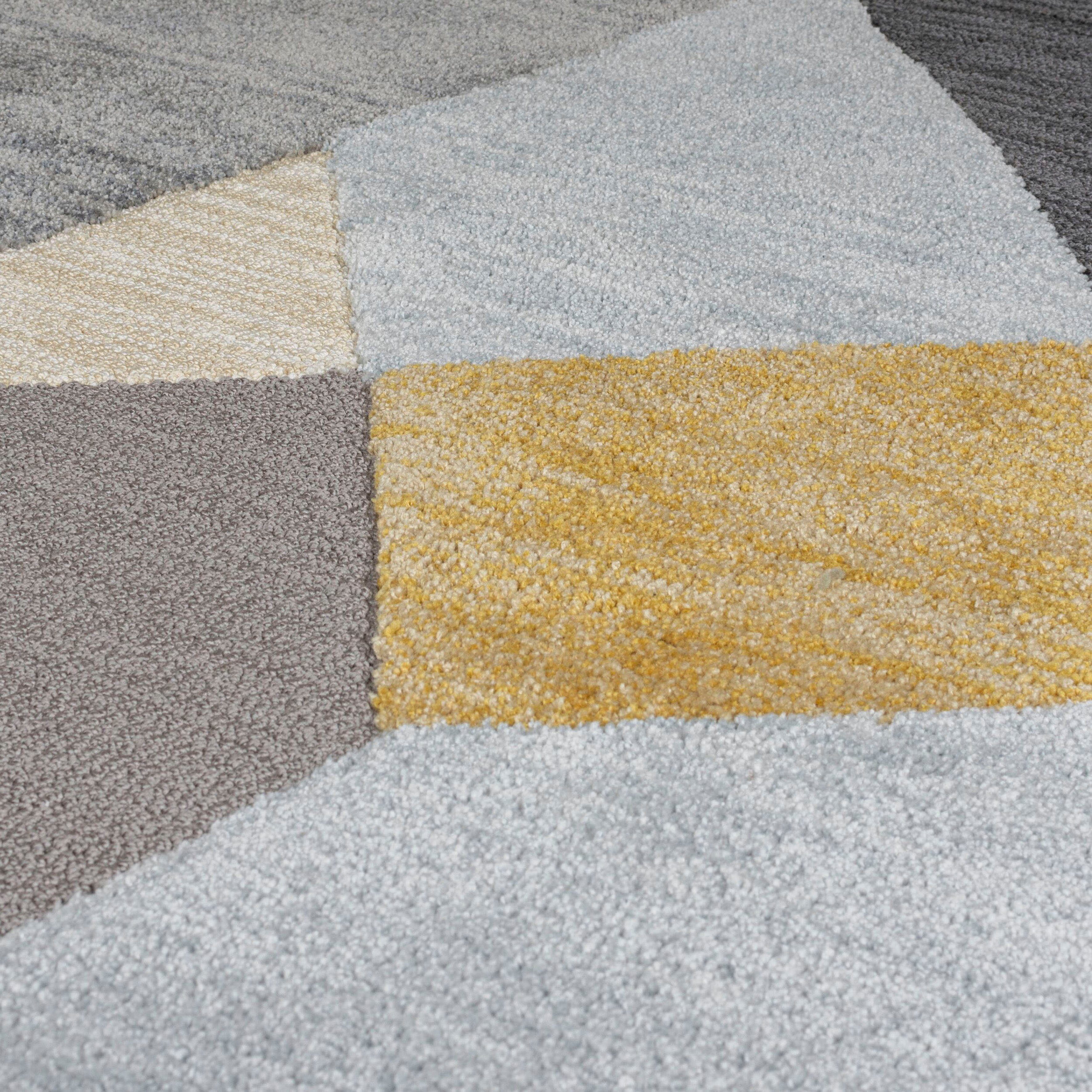 Teppich RUGS, 11 mm, Höhe: Hoch-Tief-Effekt, bunt Icon rechteckig, geometrisches FLAIR mit Geometric, Design,