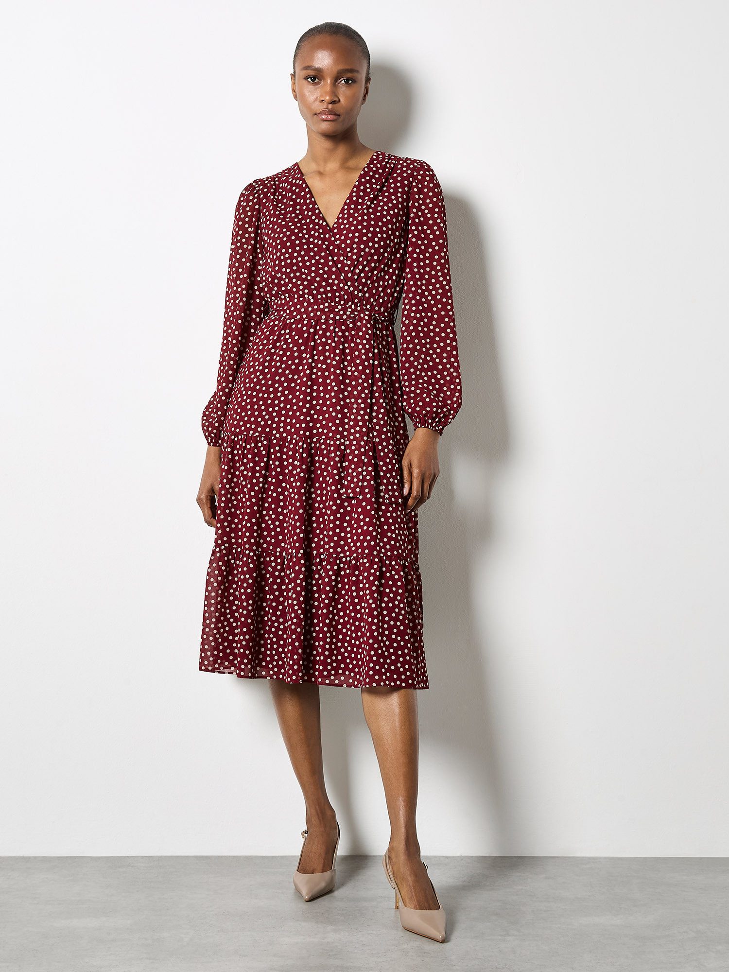 Apricot Chiffonkleid Chiffonkleid (2-tlg., mit Bindeband) in Wickeloptik günstig online kaufen