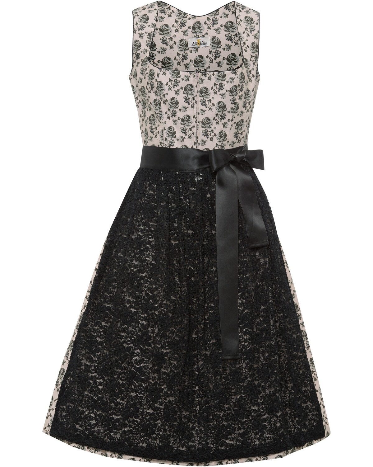 Dirndl Midi Dirndl mit Rosenprint