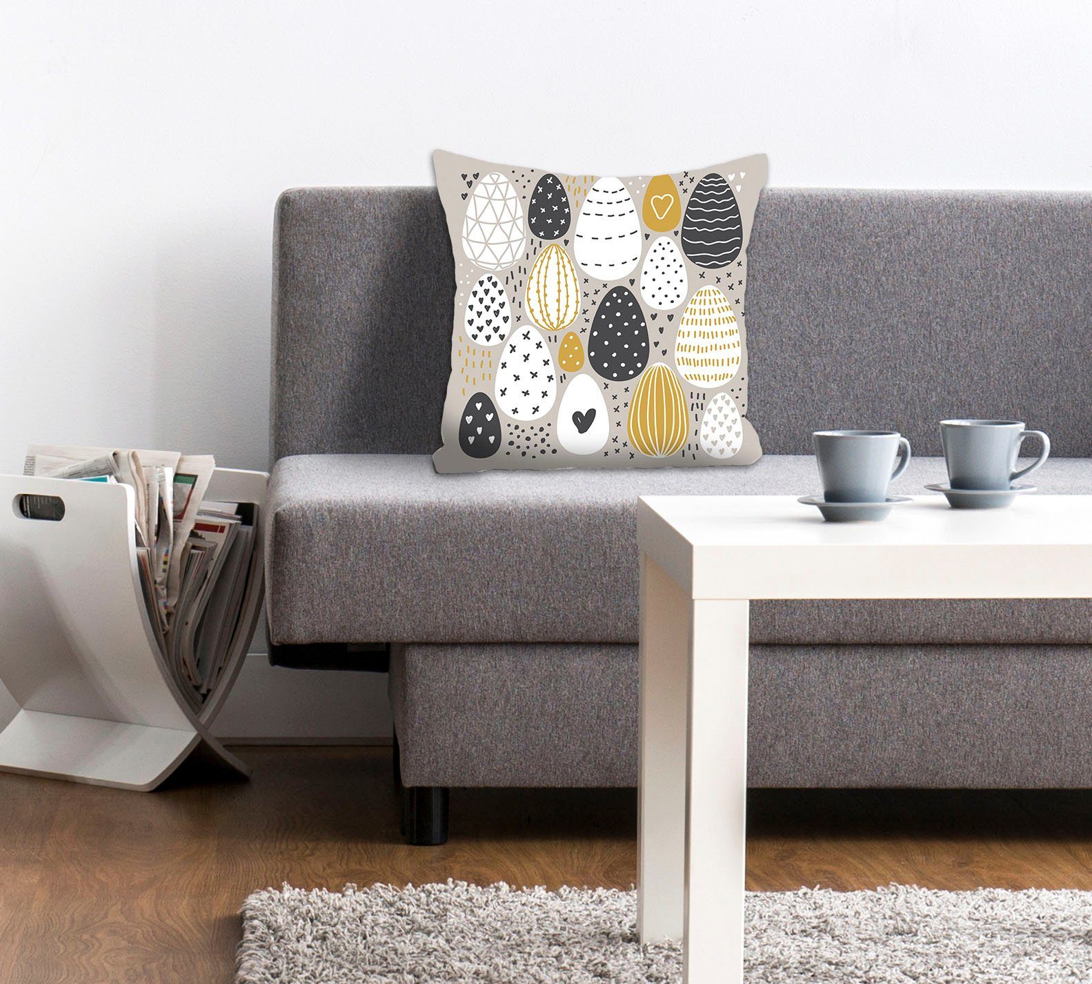 queence Dekokissen Easteregg, mit bunten Ostereiern