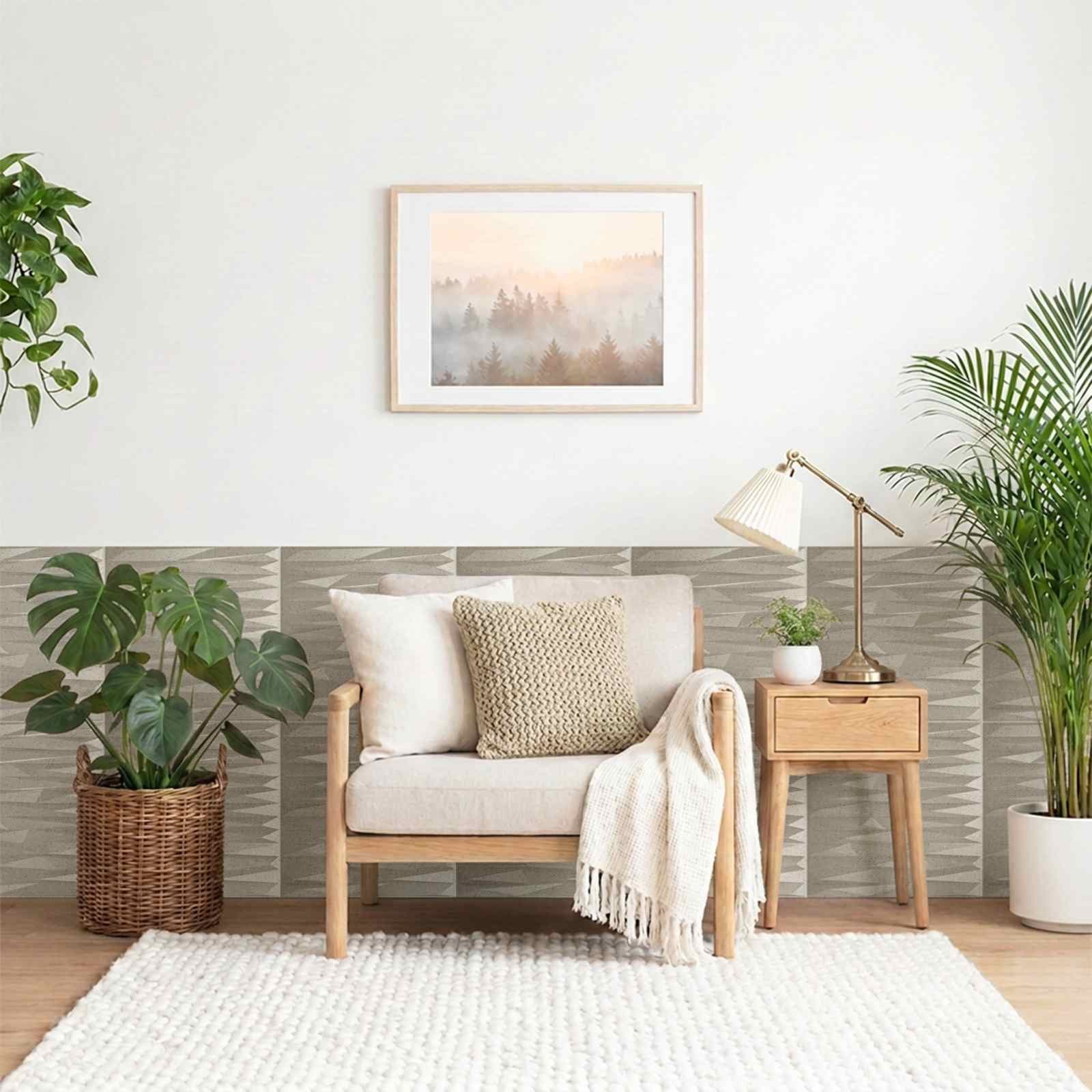 furnicato Wandpaneel Wandpaneele 50 x 50 cm Stein Beton, Zuschneidbare 3D-Wandverkleidung für dein Wohnzimmer