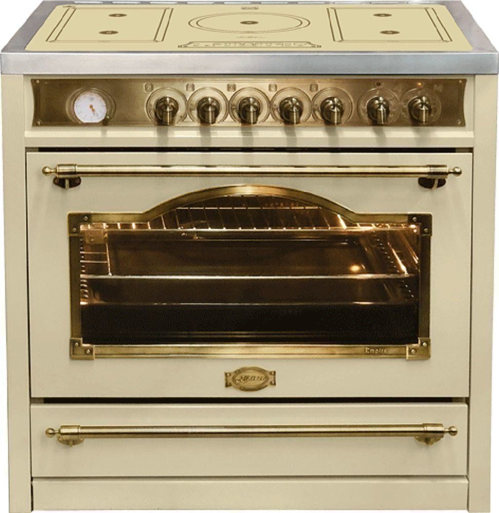 Kaiser Küchengeräte Induktions-Standherd HC 93655 IElfEm+A 9423 ElfBE ECO, mit 1-fach-Teleskopauszug, Elektro Standherd 90 cm /115 L+Dunstabzugshaube, 90 cm