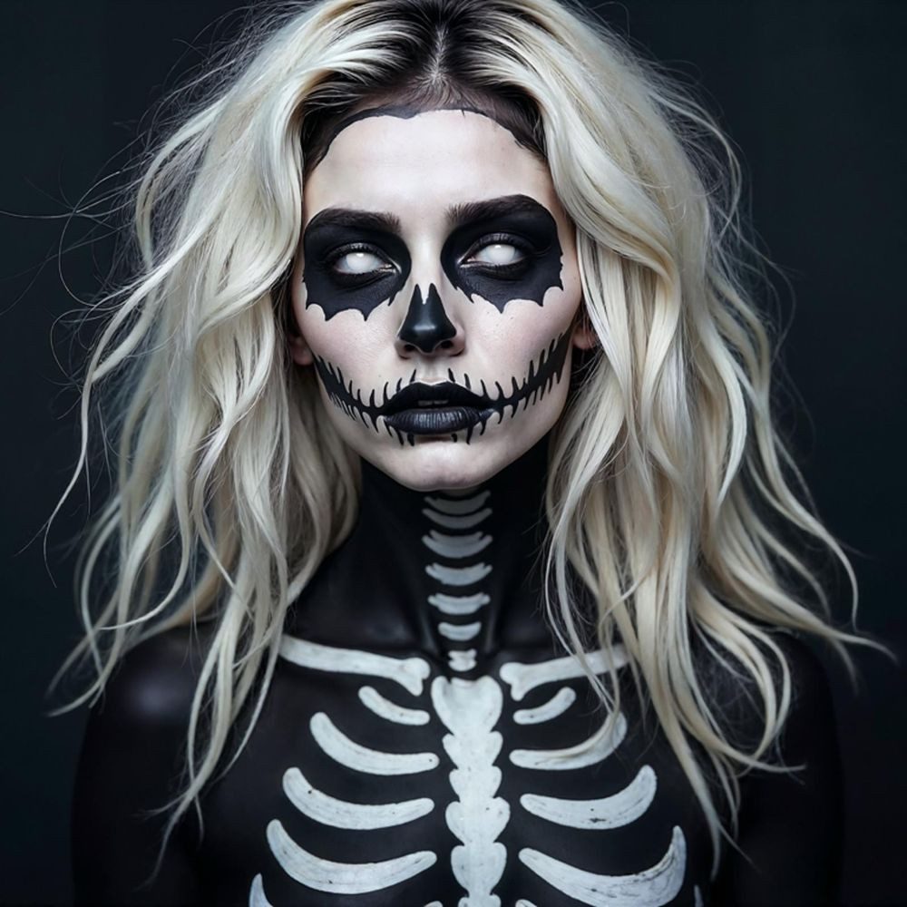 aricona Farblinsen Weiße Farbige Kontaktlinsen BLIND Halloween Zombie Vampir Kostüm Crazy, ohne Stärke, 2 Stück