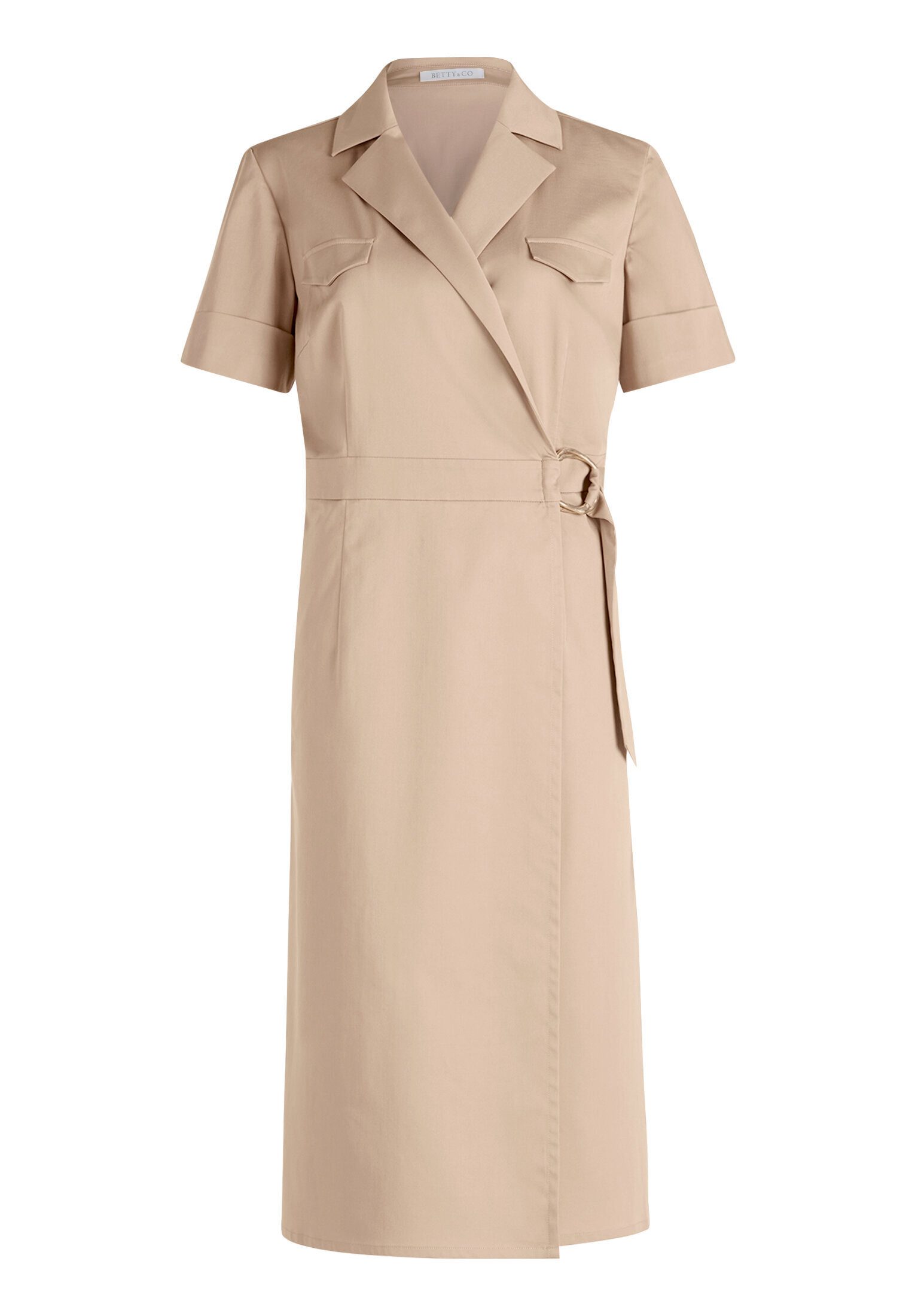 Betty&Co Wickelkleid Damen mit Kragen Schnallen