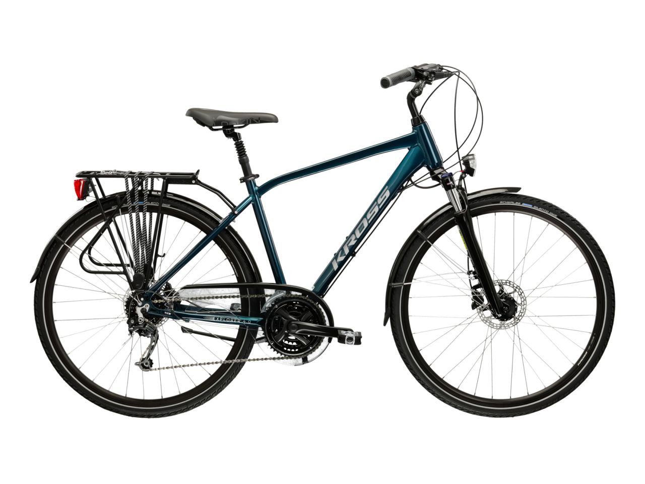 Kross Trekkingrad KROSS Trekkingrad Herren 28" Explorer 45.0 blau 24 Gänge, 24 Gang Shimano DEORE M592 Schaltwerk, Kettenschaltung