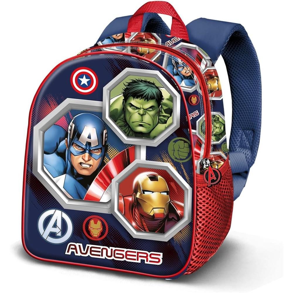 Karactermania Kinderrucksack Basic Rucksack (Basic Rucksack), Ein Hauptfach, zwei seitliche Netztaschen, gepolsterte Schultergurte
