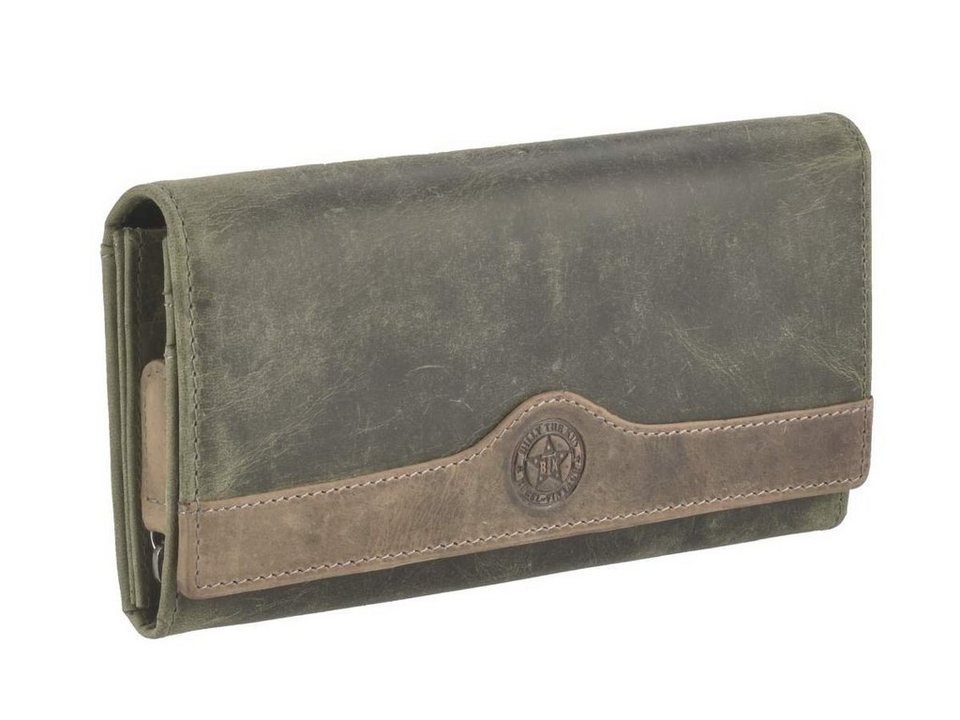 Portemonnaie braun Geldbeutel Geldbörse Fächerportemonnaie Leder Damen Wallet