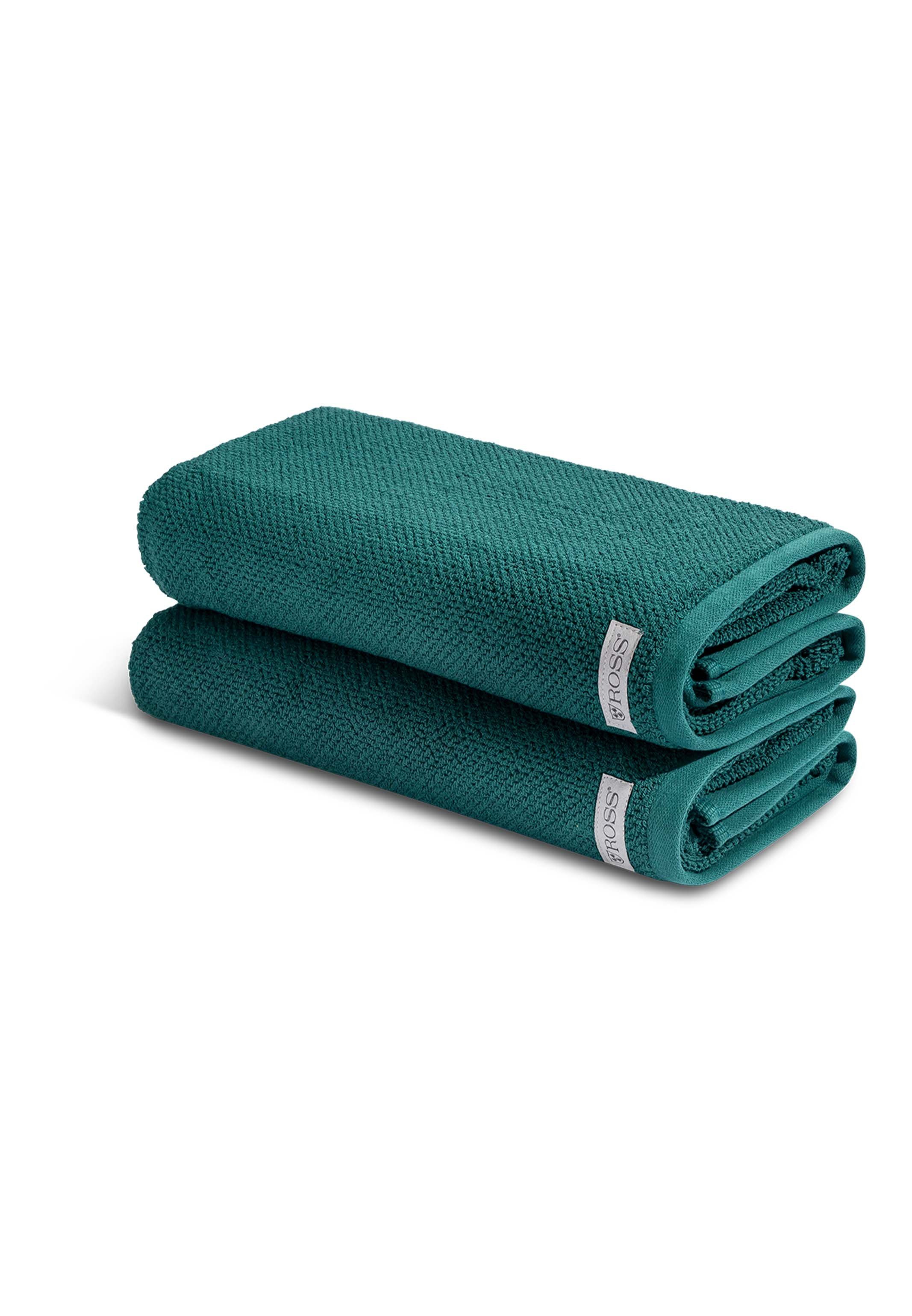 ROSS Handtuch Set Selection - Organic Cotton, Walkfrottee, (Spar-Set, 2-tlg), 2 X Duschtuch - Im Set - Baumwolle - Moosgrün