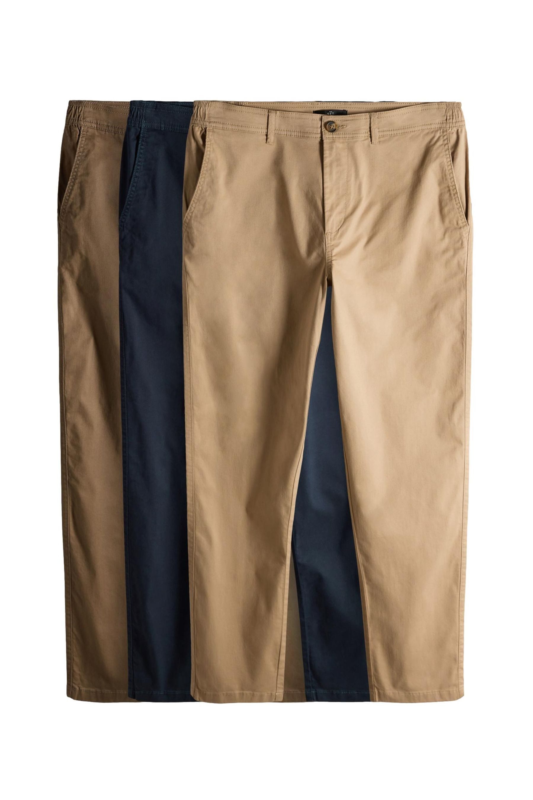 Chinohose The Set Chinohosen mit schmalem Bein, 3er-Pack