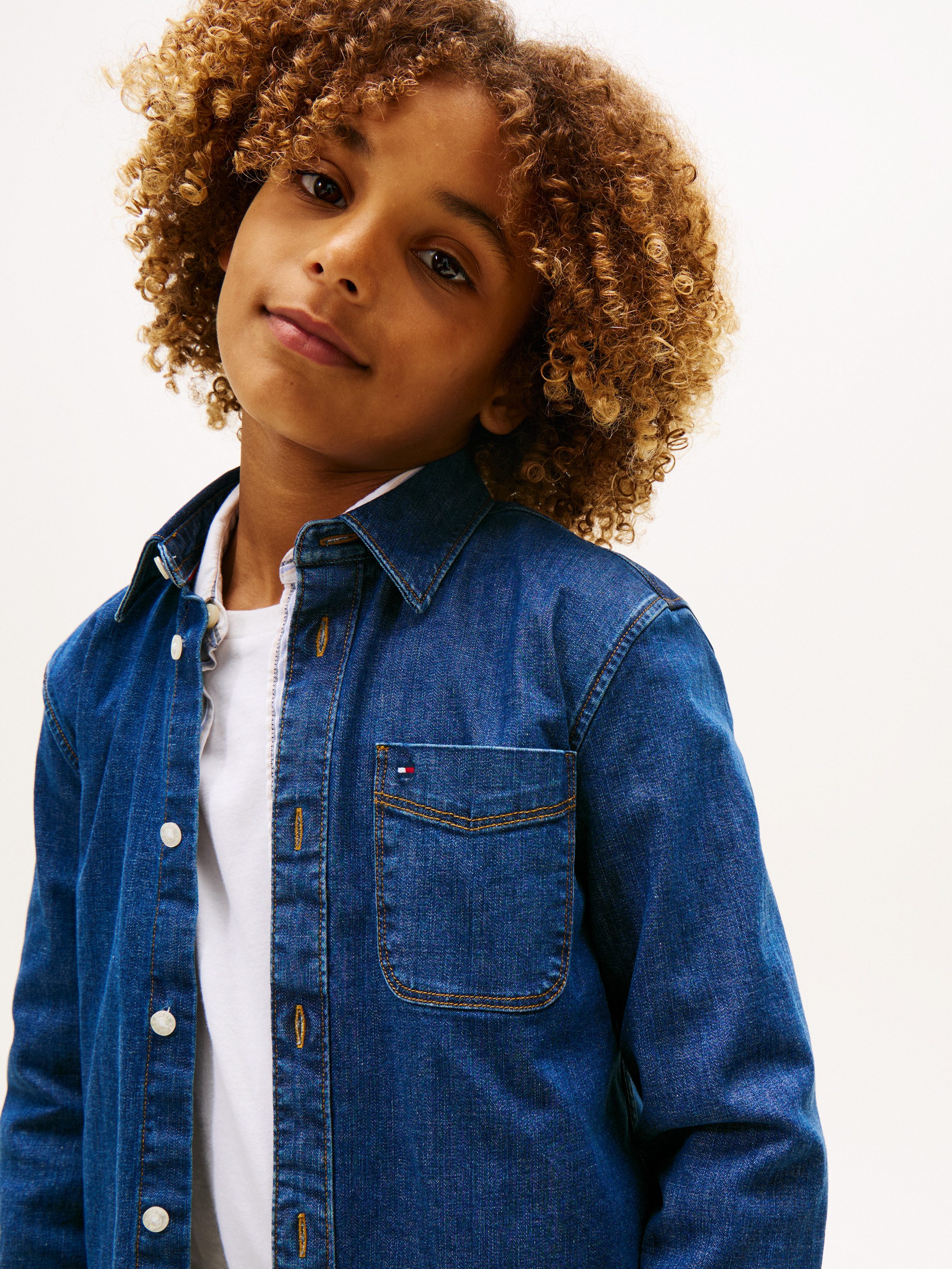 Tommy Hilfiger Jeanshemd RELAXED DENIM SHIRT Regular fit, für Kinder bis 16 Jahre