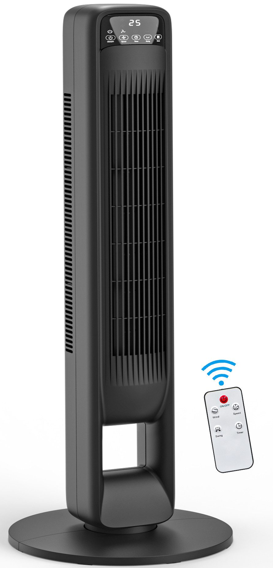 PALINTH Turmventilator Turmventilator 99cm – 65°oszillierend,mit 3 Modi/3 Geschwindigkeiten, Leiser Säulenventilator mit Fernbedienung,Timer,Memory-Funktion