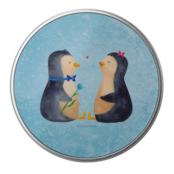 Mr. & Mrs. Panda Aufbewahrungsdose Pinguin Pärchen - Eisblau - Geschenk, Geschenkbox, Liebe, Liebespaar, (1 St), Einzigartiges Design
