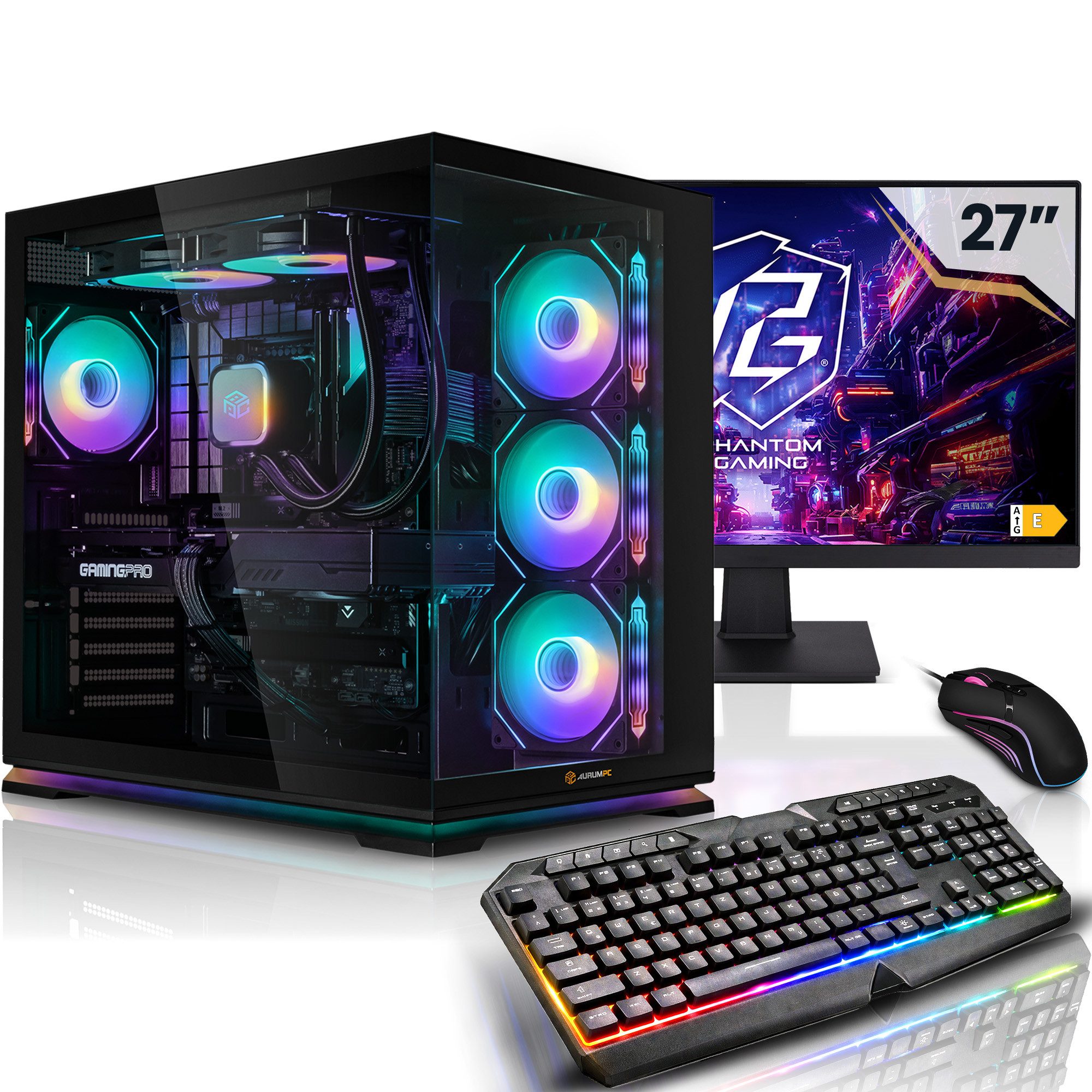 AurumPC 27" Set R9 5950X mit RTX5060Ti 16GB und 32GB DDR4 RAM PC-Set (27 Zoll, AMD Ryzen 9 5950X, GeForce RTX 5060Ti, 32 GB RAM, 1000 GB SSD, Wasserkühlung)