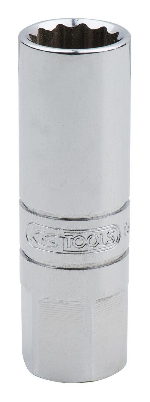KS Tools Zündkerzennuss CHROMEplus, 3/8" Spezial-Zündkerzen-Stecknuss, dünnwandig, 14 mm