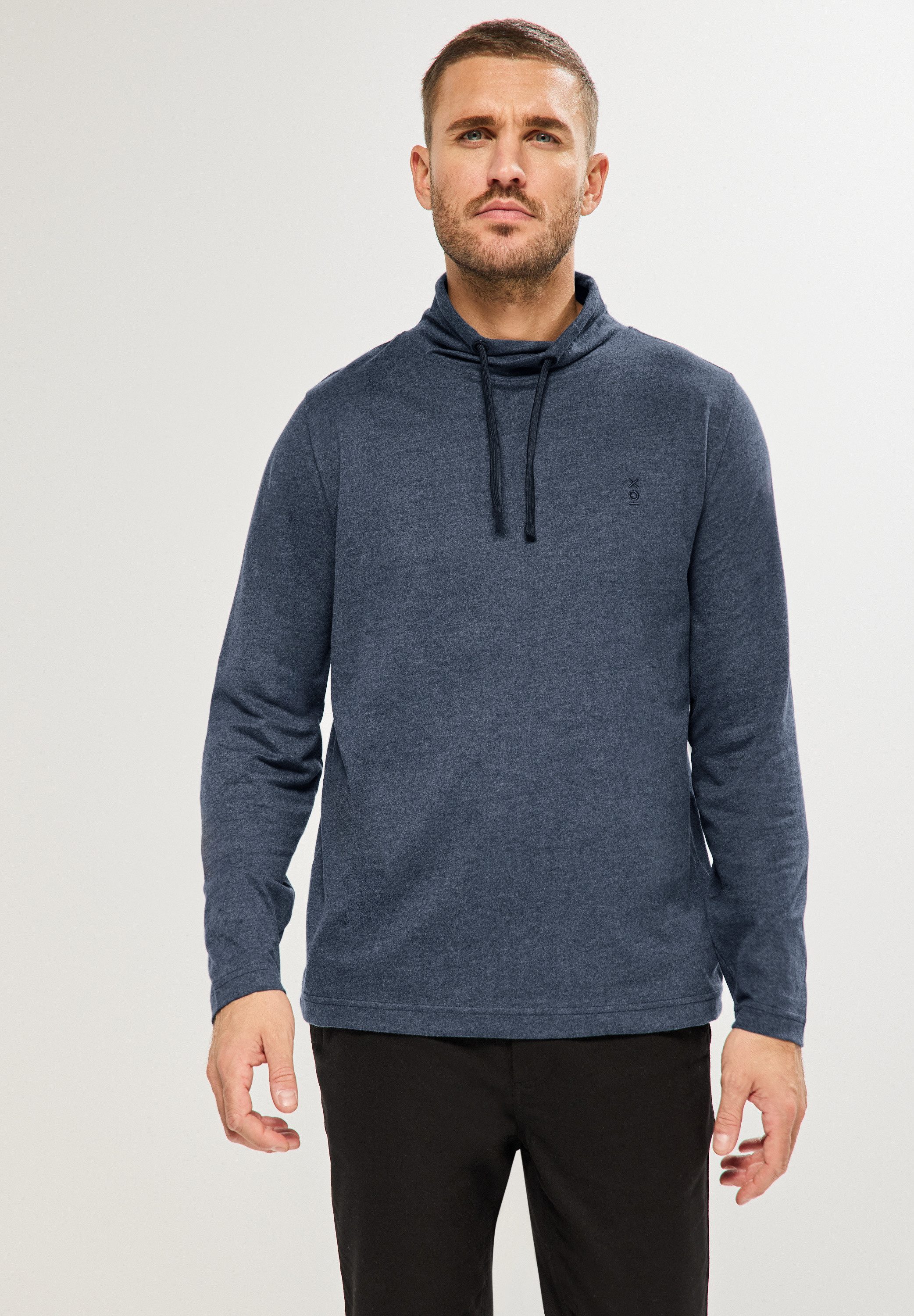 STREET ONE MEN Langarmshirt mit Tunnelzugband günstig online kaufen