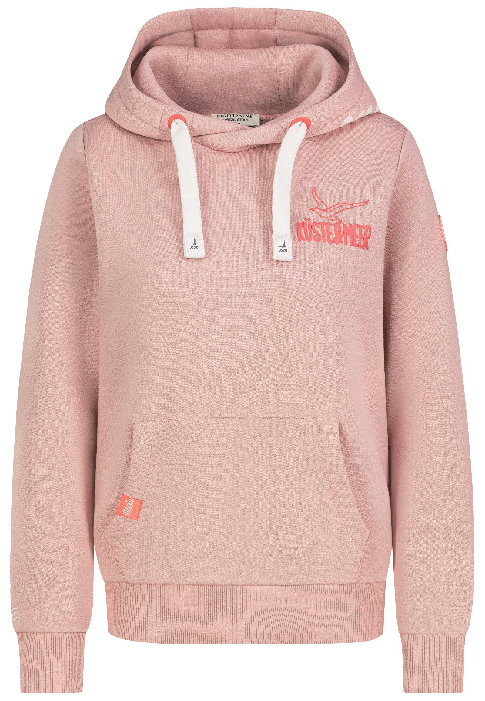 Eight2Nine Kapuzenpullover Damen Hoodie mit Küstenprint günstig online kaufen