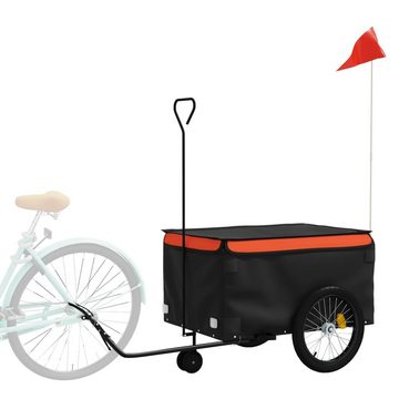 vidaXL Fahrradlastenanhänger Fahrradanhänger Schwarz und Orange 45 kg Eisen