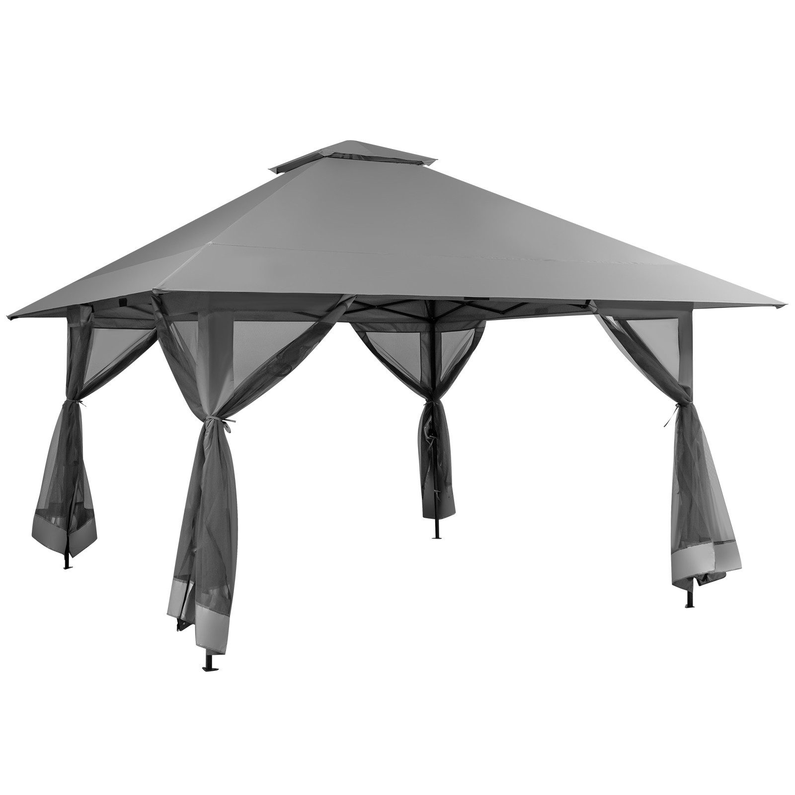 KOMFOTTEU Faltpavillon Gartenpavillon, mit Doppeldach & 4 Netzwänden