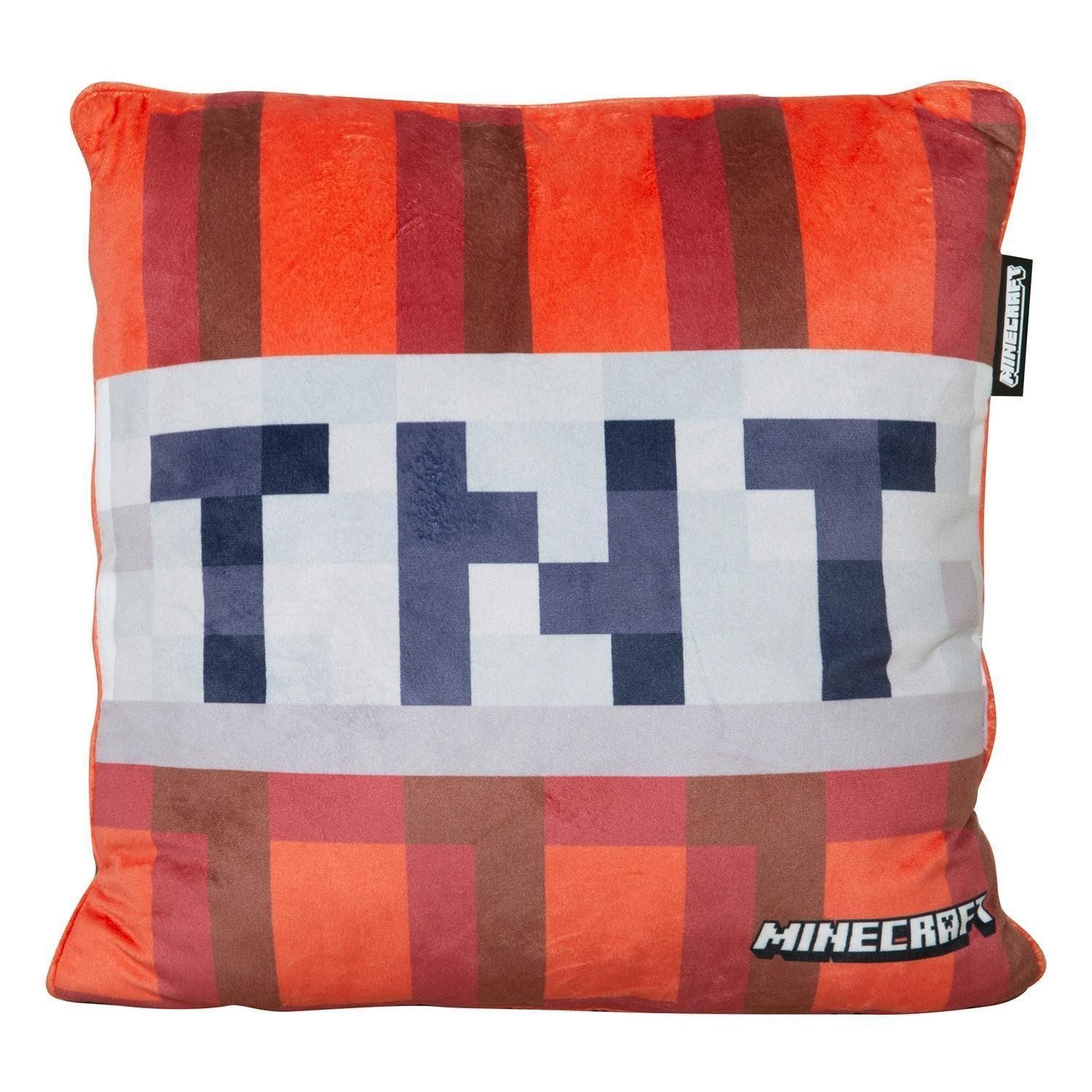 Dekokissen MINECRAFT, 38 x 38 cm, Rot, Weiß, Samt, mit Füllung