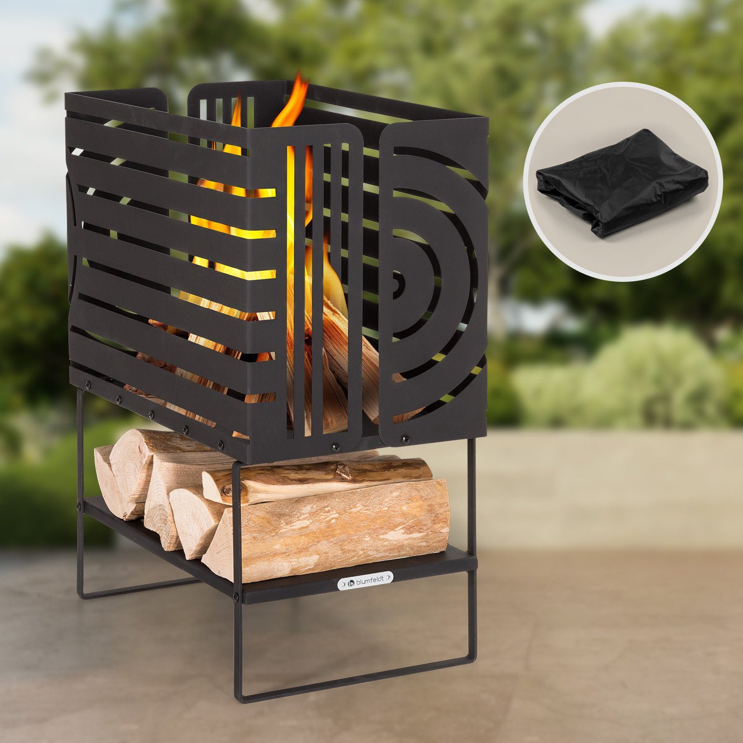 blumfeldt Feuerschale Krakatoa, (Set), Feuerschale Garten mit Grill Feuerkorb Feuerstelle Outdoor