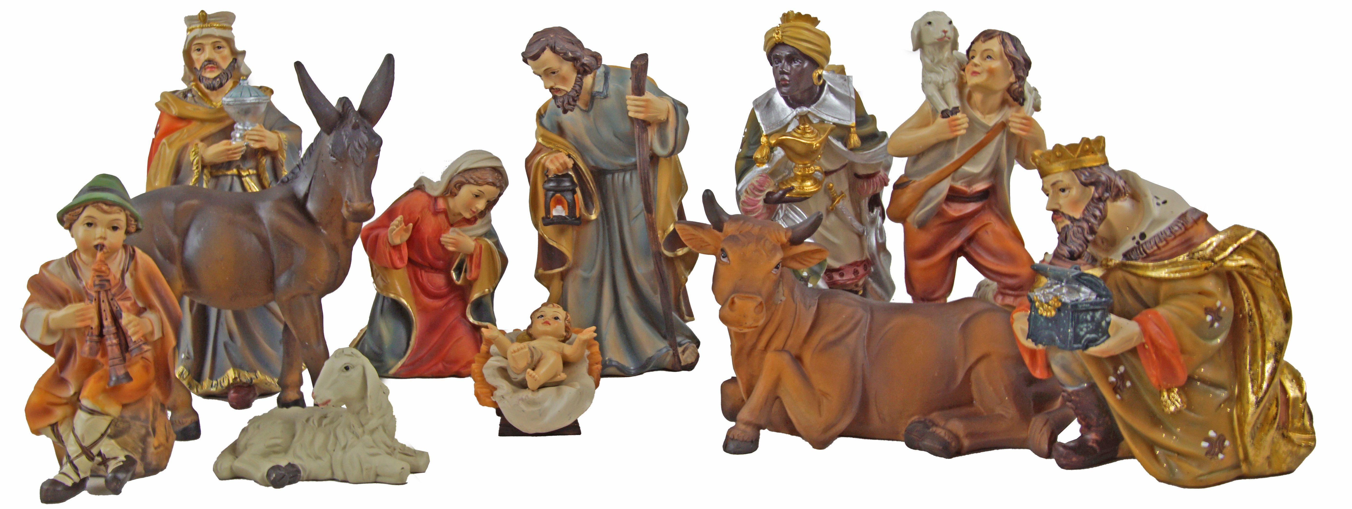dekoprojekt Krippenfigur Krippenfiguren 12-tlg. K 077 (Set, 12 St., 12-tlg), wunderschön handbemalte Krippenfiguren