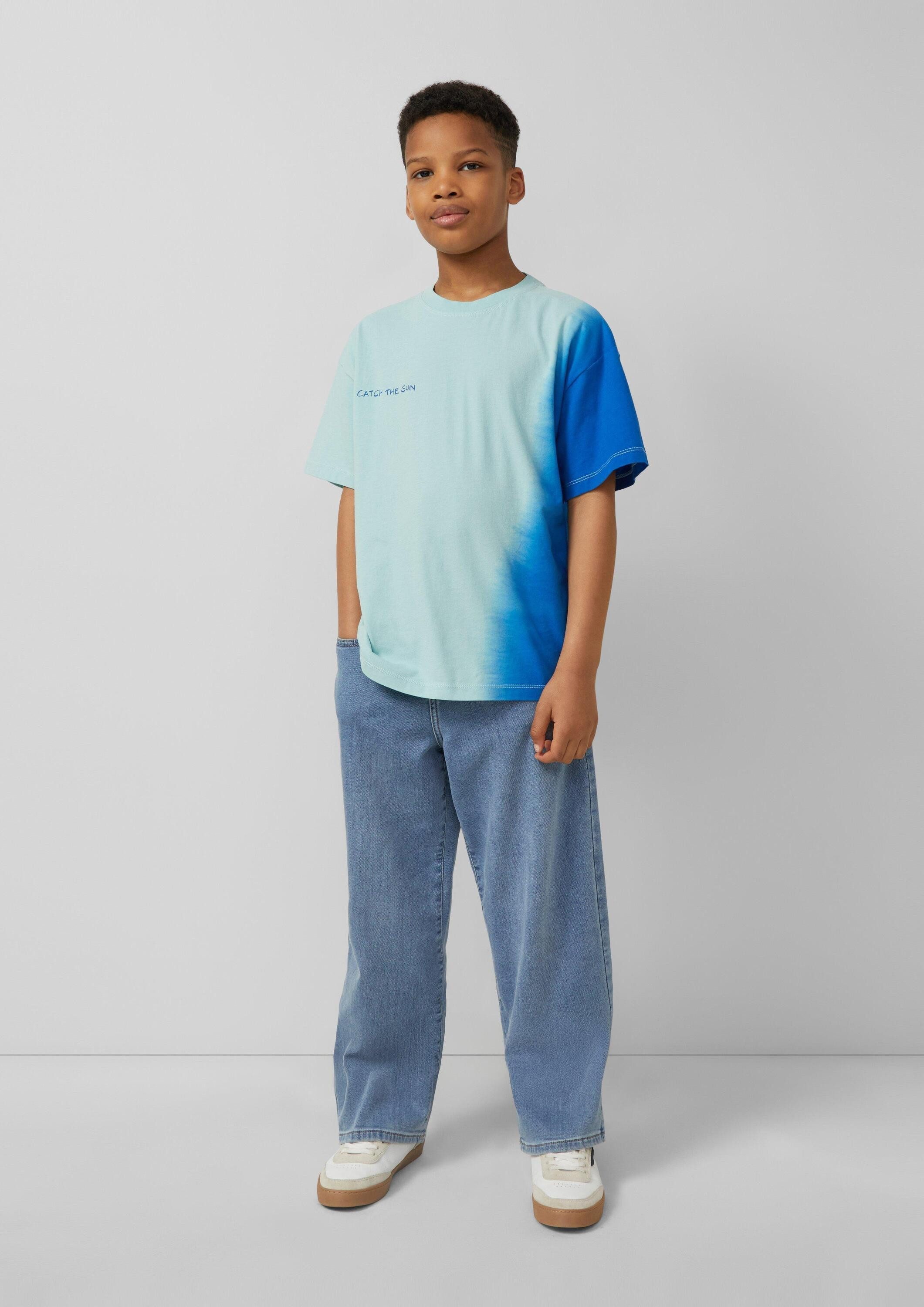 s.Oliver Kurzarmshirt T-Shirt Oversize T-Shirt in Batikoptik und Print