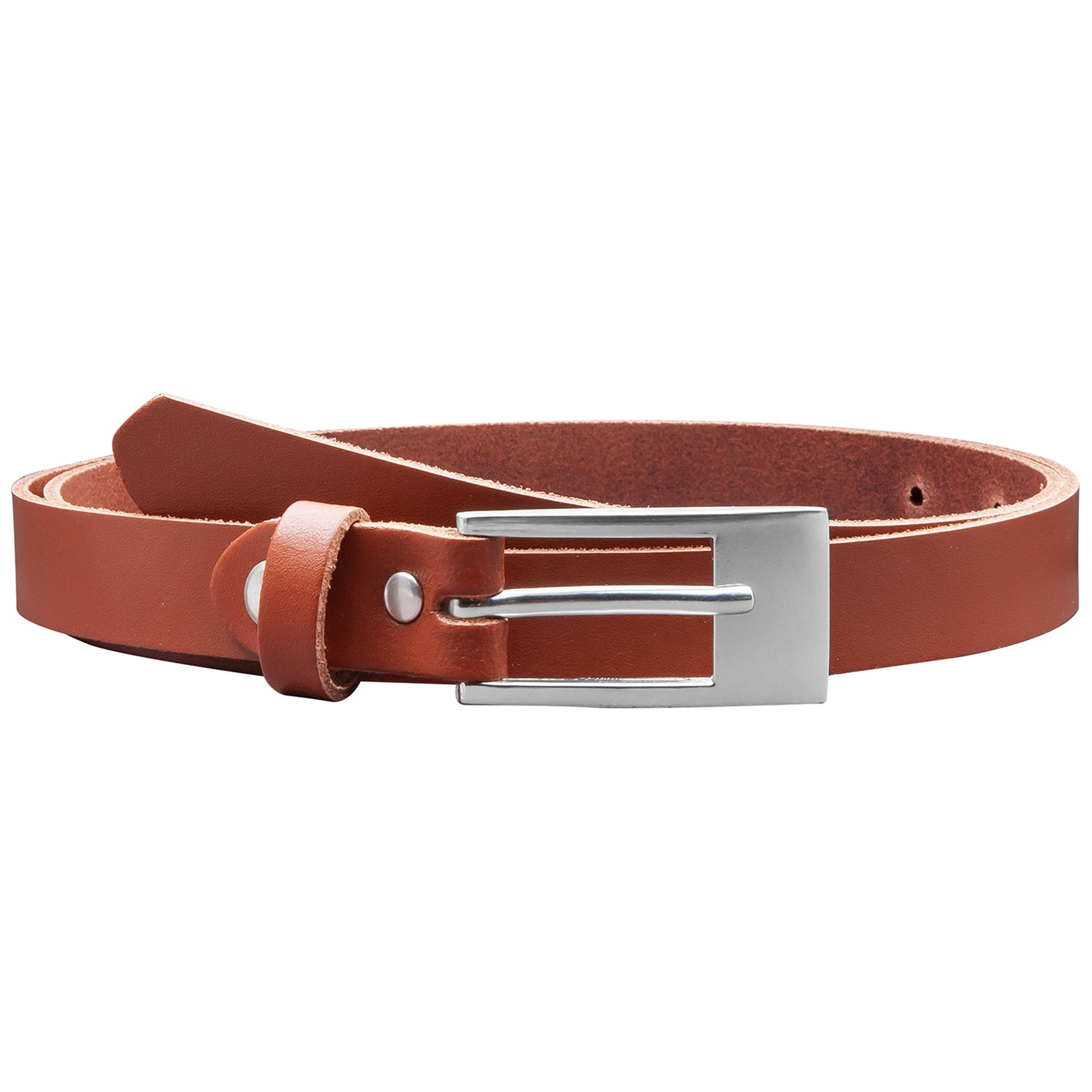 stilvoller leger Leder COLOGNEBELT in Cognac 2 cm Gürtelschließe, breiter echt und mit Ledergürtel A4-SL modern Gürtel