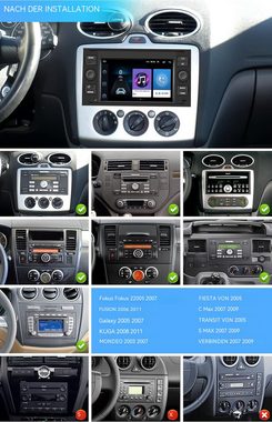 Hikity 7 Zoll 2 Din Android Multimedia Player für Transit Fiesta Focus Autoradio (mit Rückfahrkamera, für Galaxy Mondeo Fusion Kuga C-Max S-Max)