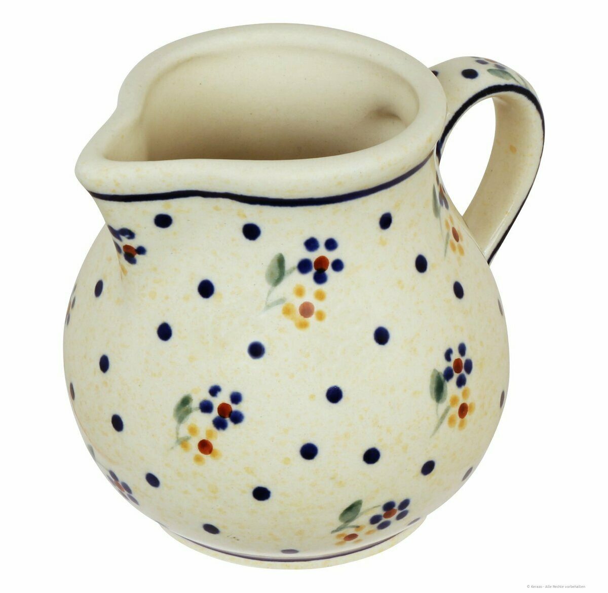 Bunzlauer Keramik Milchkännchen Bunzlauer 170ml Sahnekännchen Milchkännchen Ø9,5cm H8cm Dekor 111, 0,17 l