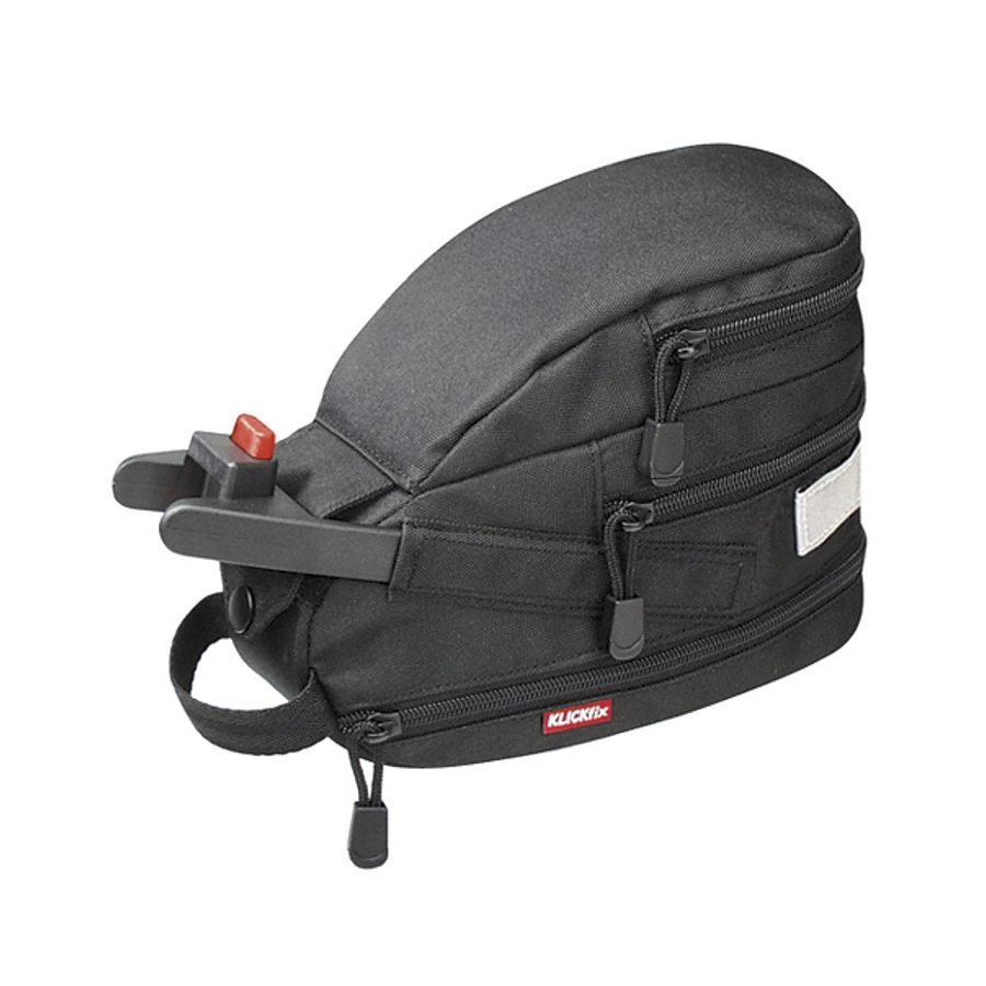 Sacoche De Selle KlickFix Contour 4.5L - Pour Vélo Sans Support - Noir 17x27x16cm - Avec Réflecteur