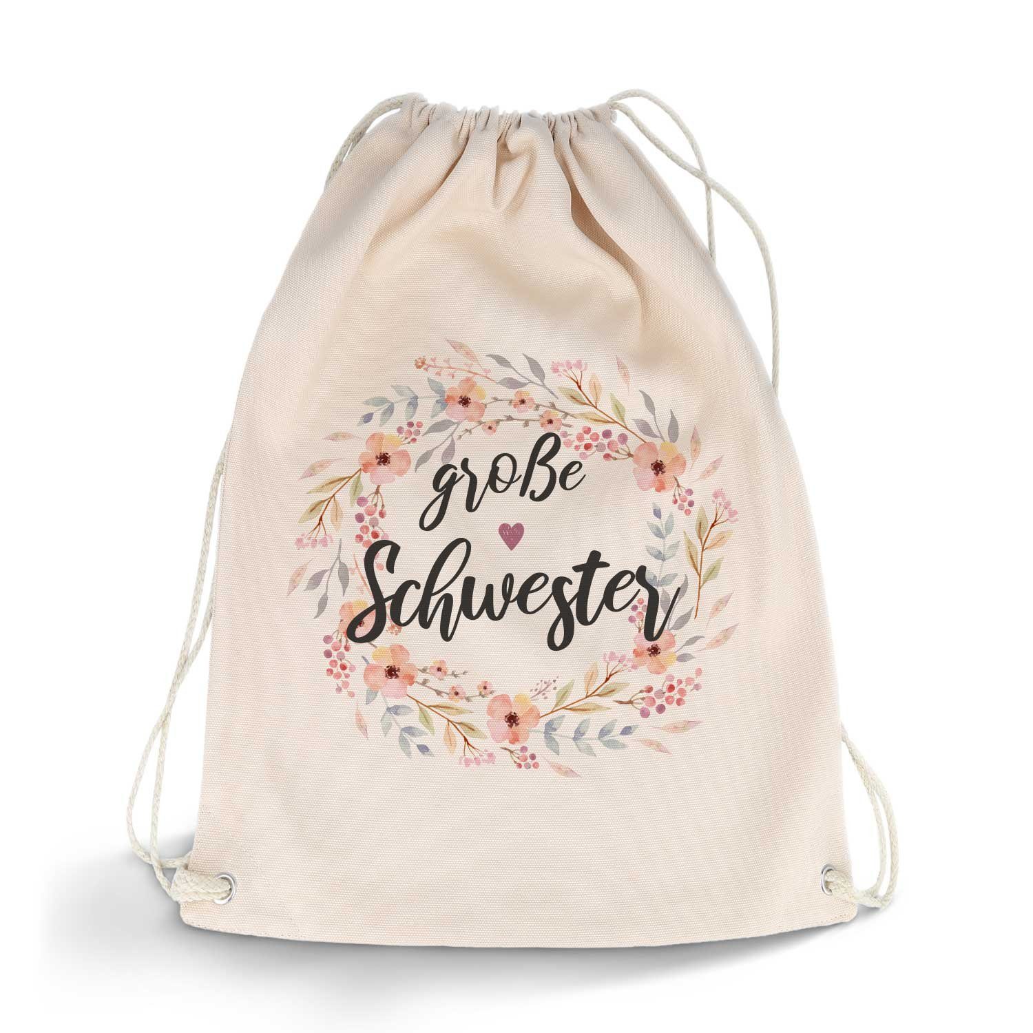 Turnbeutel mit hochwertigem Druck - Große Schwester Design -