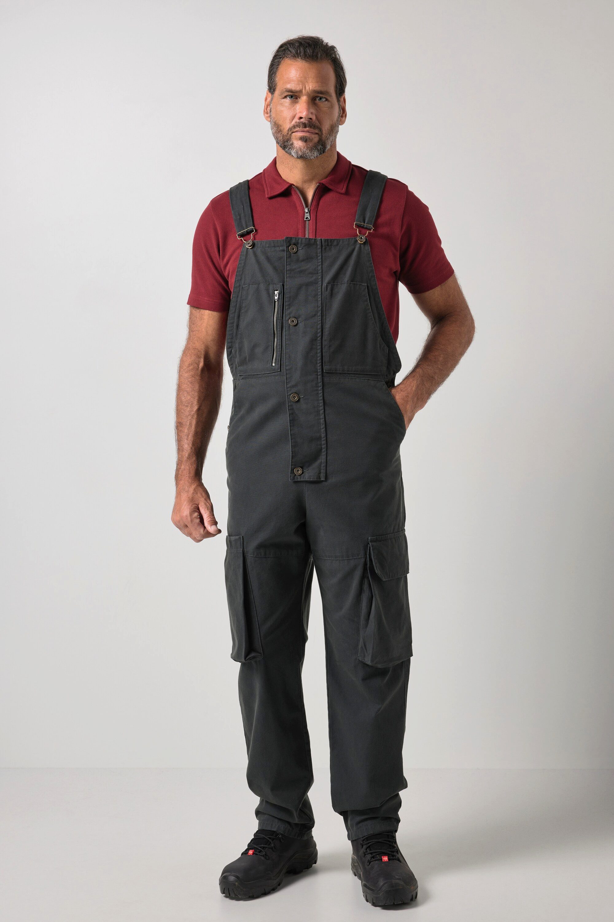 JP1880 5-Pocket-Jeans Latzhose Workwear viele Taschen Zipper-Öffnung