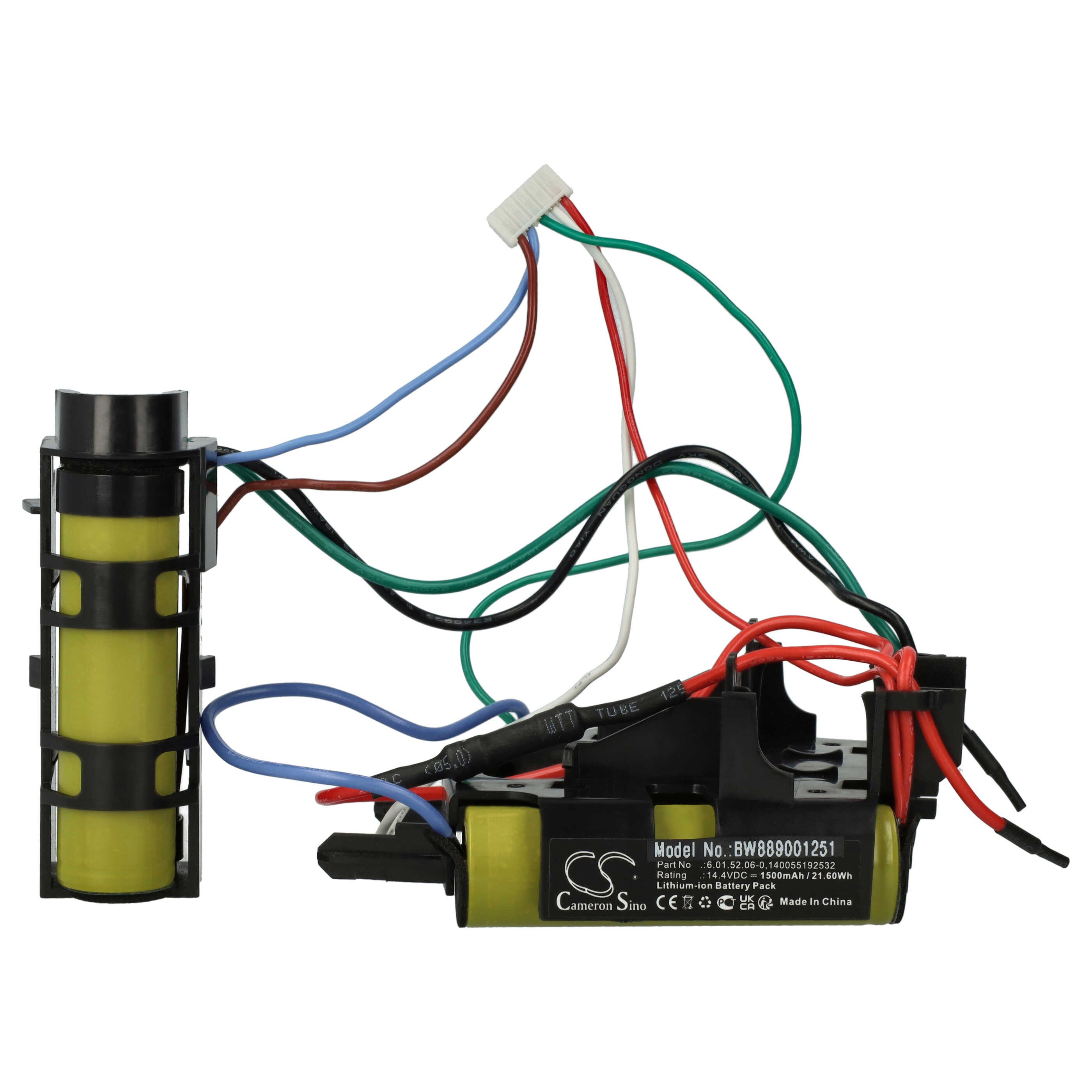 passend für AEG CX7-30IWIC 90094084300 Staubsauger (1500 mAh, 14,4 V, Staubsauger-Akku