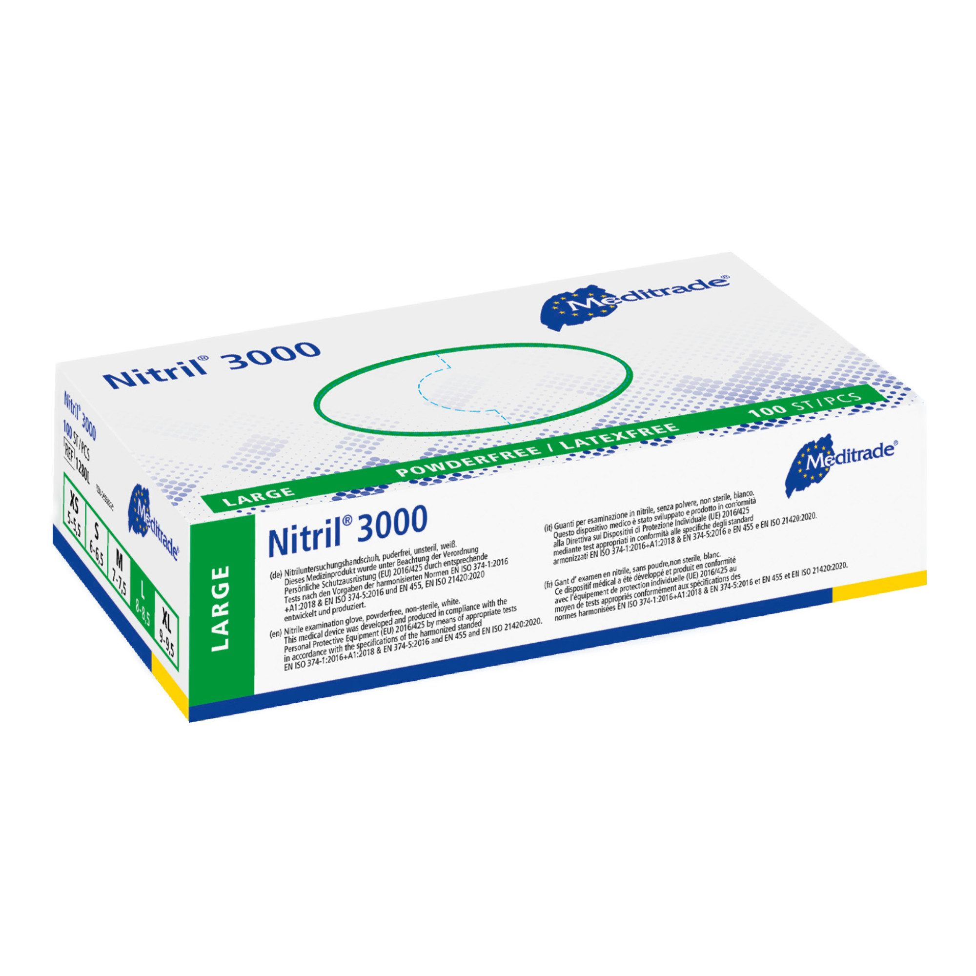 MediTrade Nitril-Handschuhe Meditrade - Einmalhandschuh Nitril® 3000 - weiß günstig online kaufen