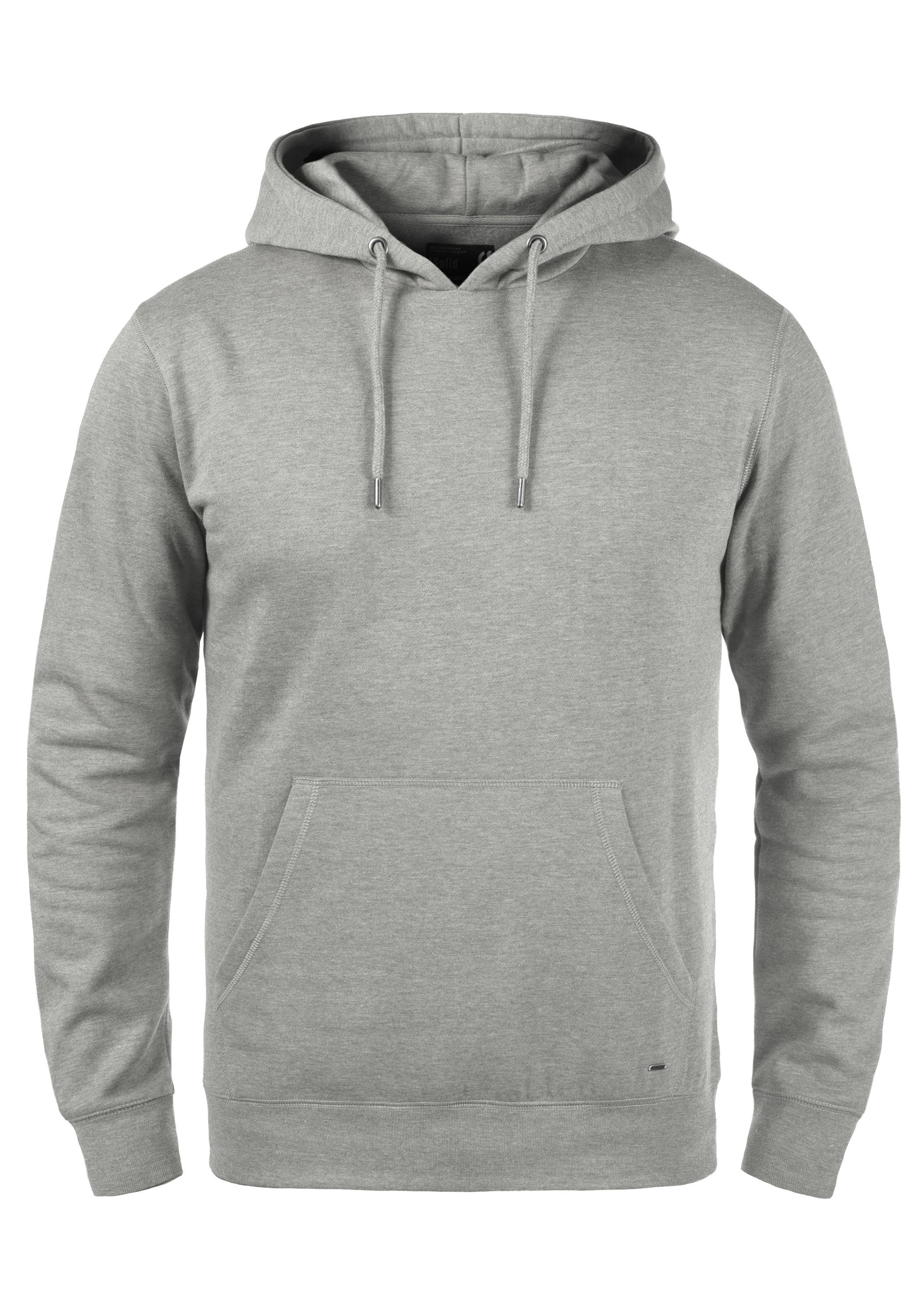 Solid Hoodie SDBert Kapuzensweatshirt Light mit Melange Grey (8242) Kängurutasche