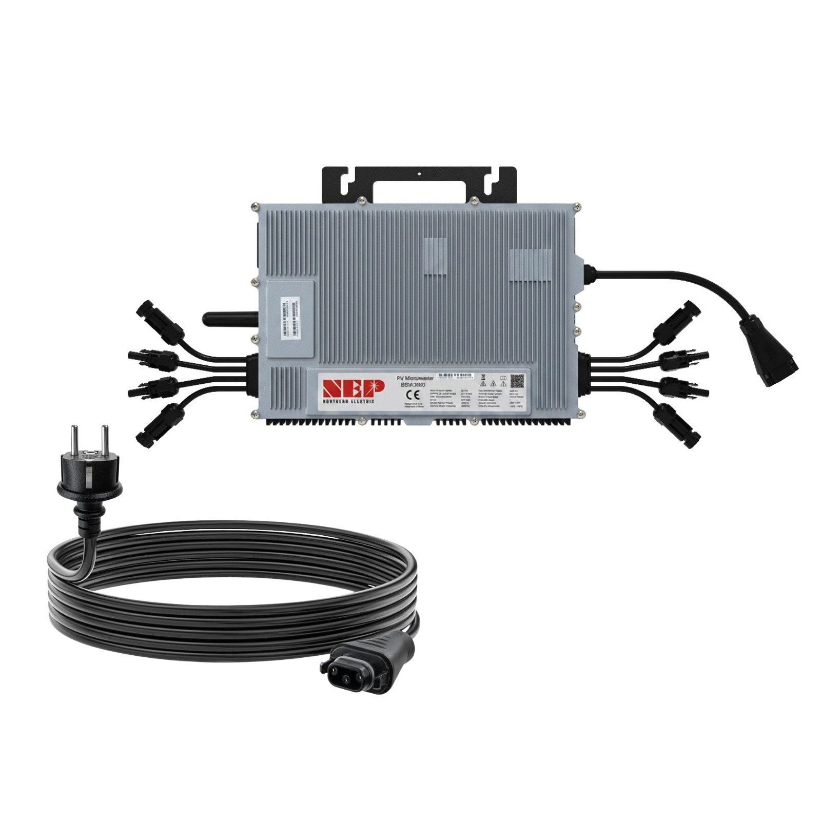 NEP Balkonkraftwerk Wechselrichter BDM-2000, 2000 W, 4x MPPT, 97.3% eff., IP67, Wi-Fi/PLC, Plug&Play