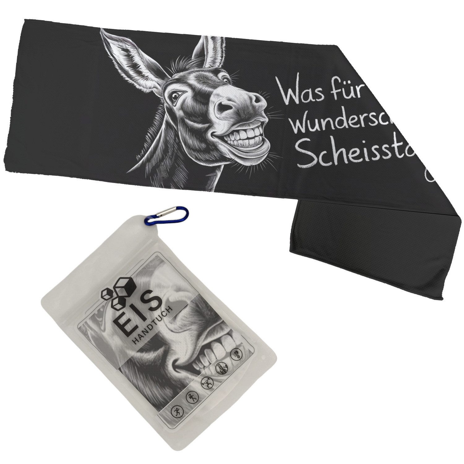 speecheese Sporthandtuch Esel Gesicht Scheisstag Spruch Humorvolles Eishand günstig online kaufen