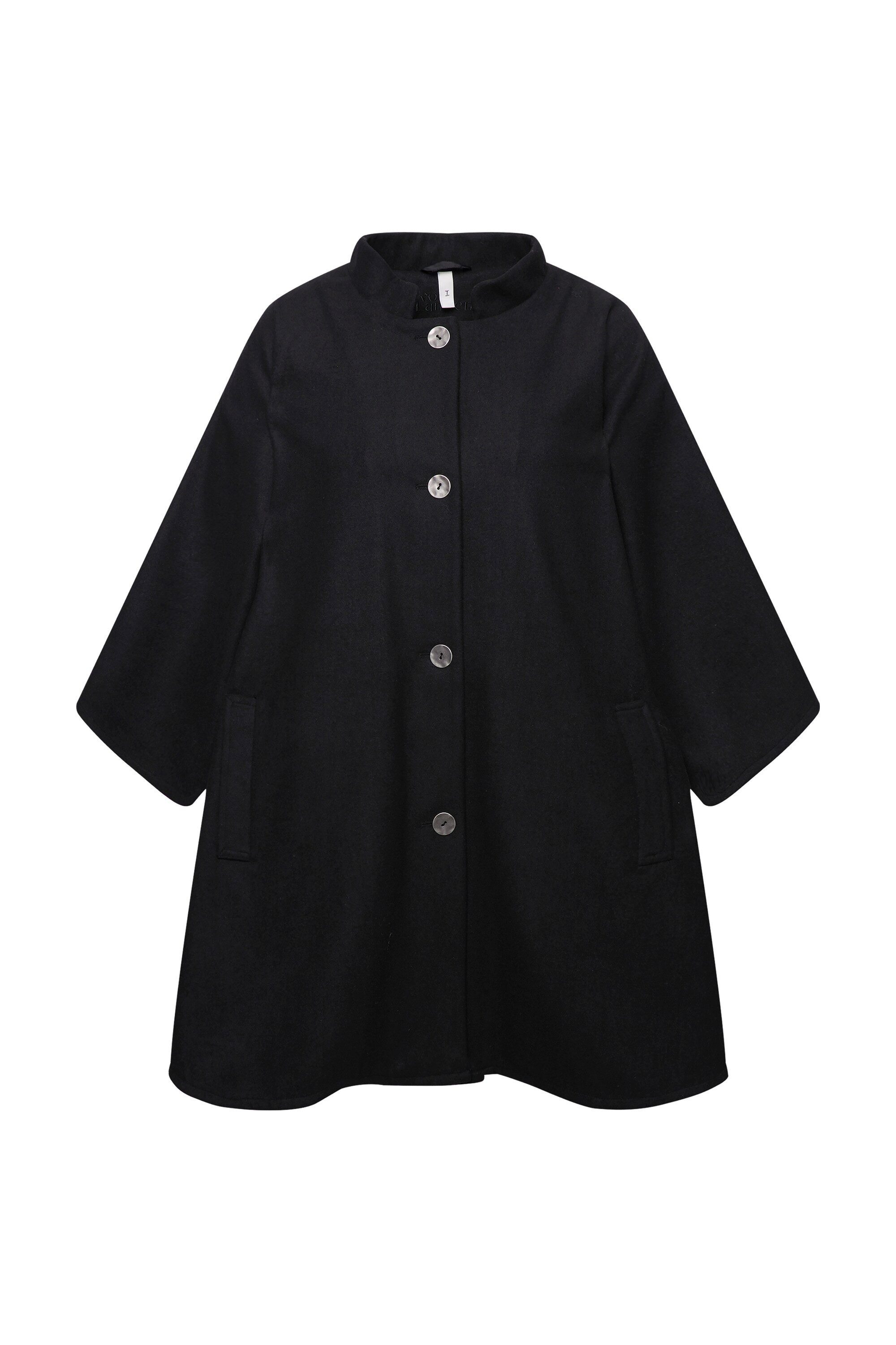 Ulla Popken Sommerjacke Cape Stehkragen Knopfleiste Langarm günstig online kaufen