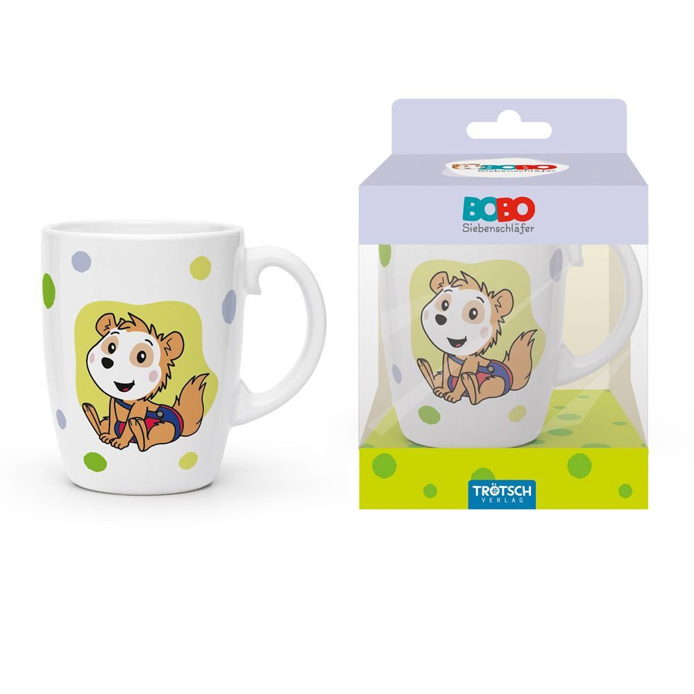 Tasse Trötsch Bobo Siebenschläfer Kindertasse grün Geschenktasse aus Porzell