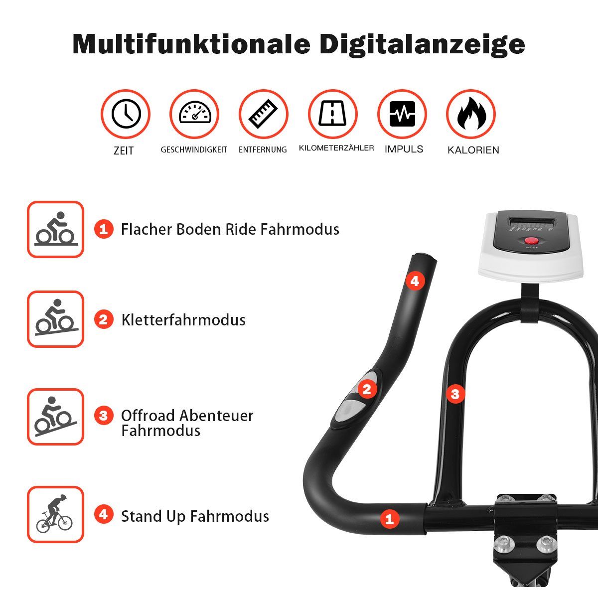 COSTWAY Heimtrainer Indoor Fahrradtrainer, einstellbar