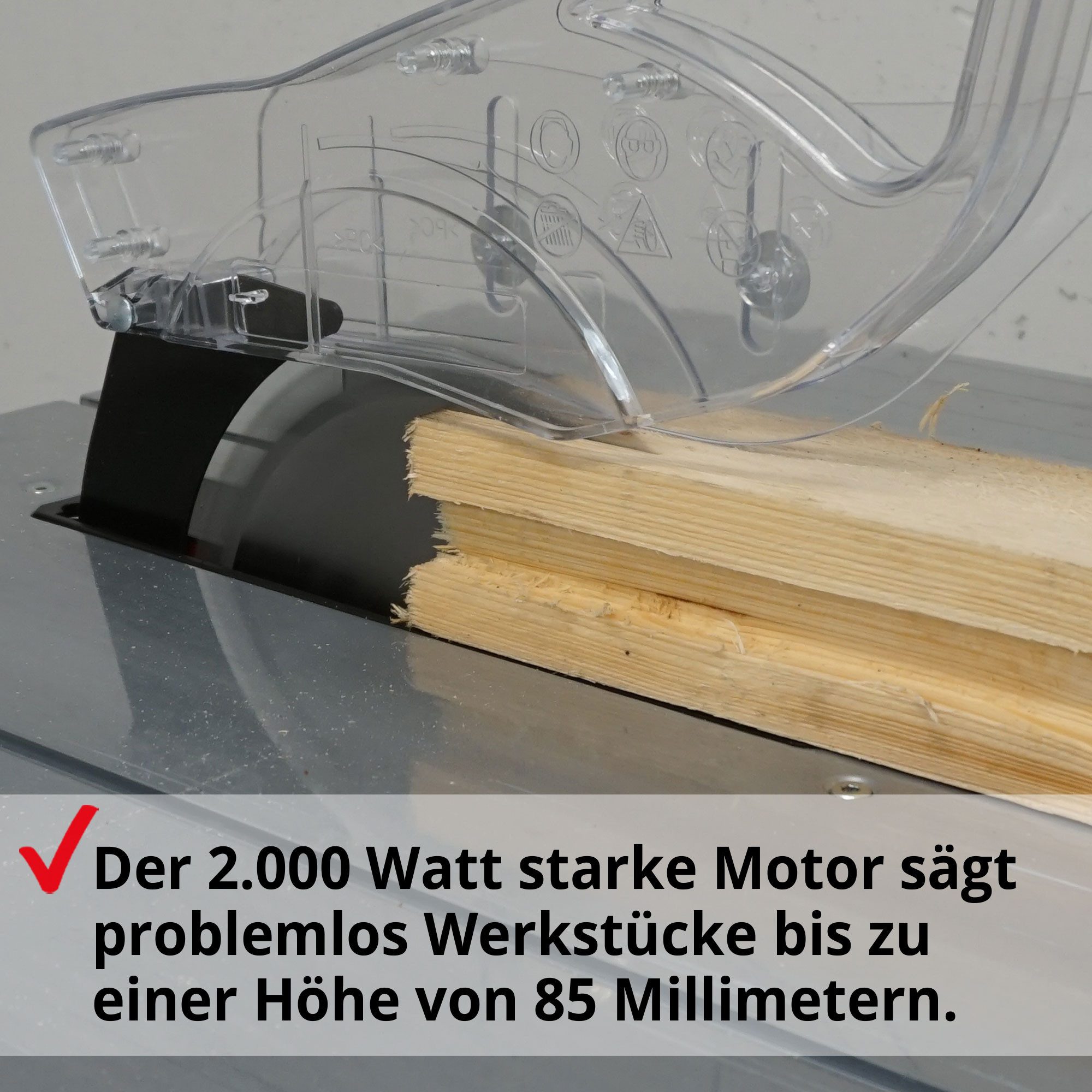 Hecht Tischkreissäge 8254 mit Untergestell, 2000W, 4800 U/min, Parallel- und Winkelanschlag, 2 Sägeblätter