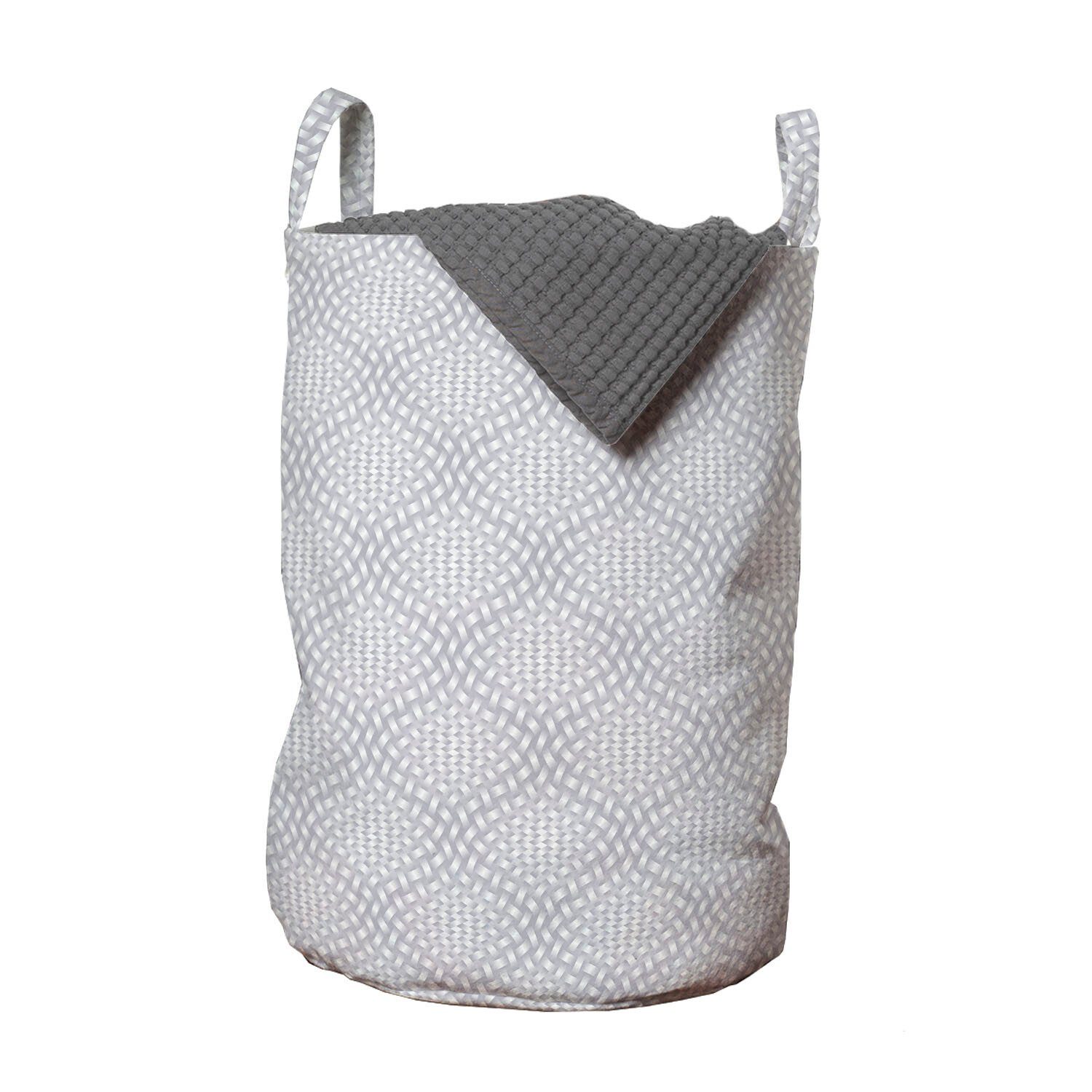 Abakuhaus Wäschesäckchen Wäschekorb mit Griffen Kordelzugverschluss für Waschsalons, neutrale Farbe Geflochtene wie Muster